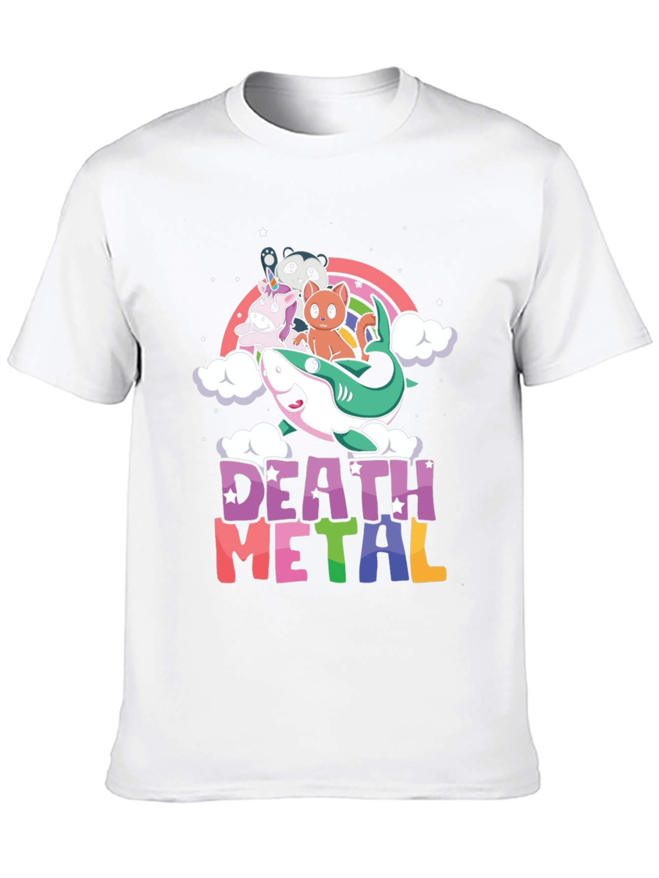 Death Metal Unicorn Shark Rainbow T-Shirt