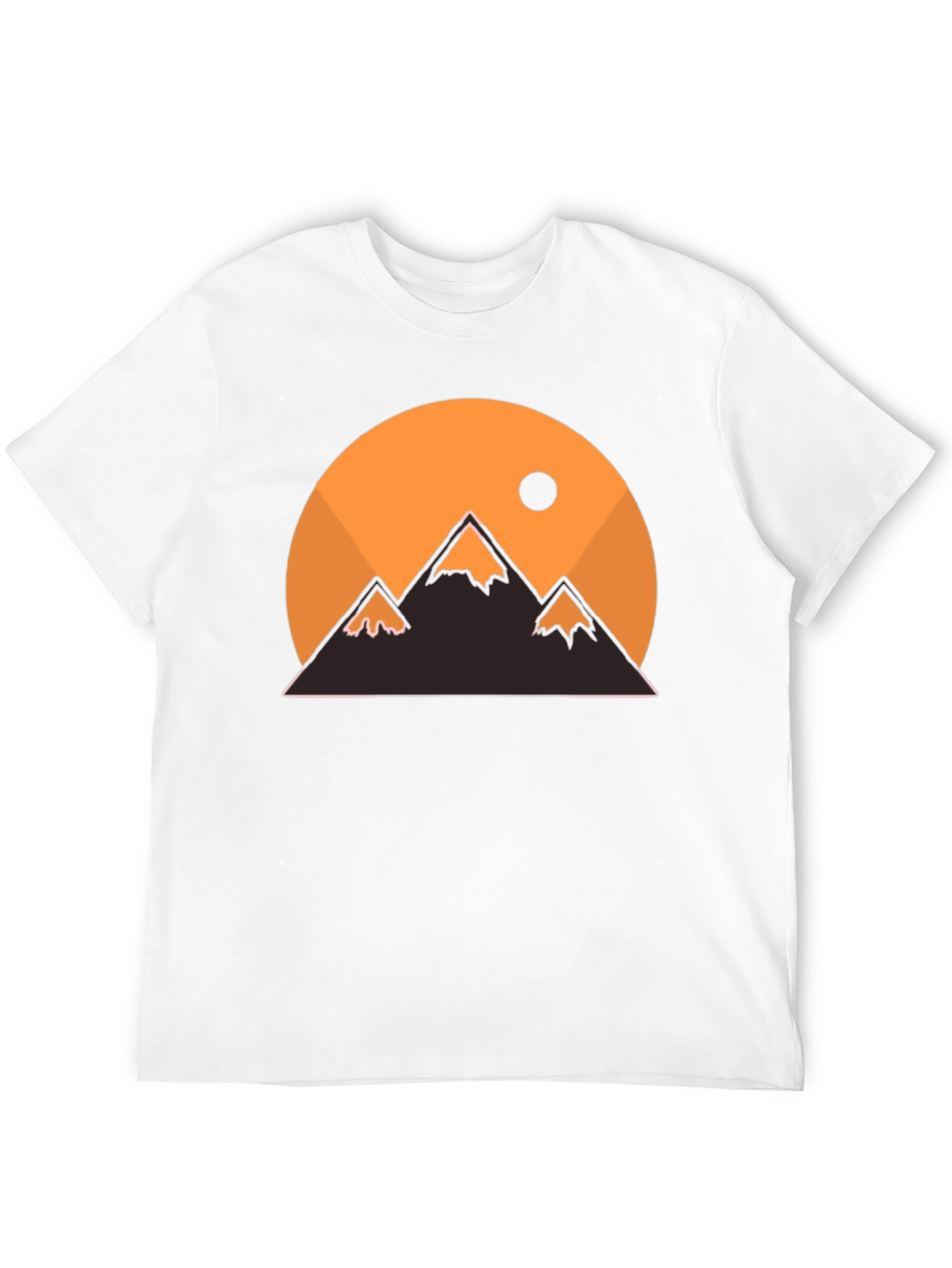 Mountain Sunset Graphic Tee - Black Casual T-Shirt