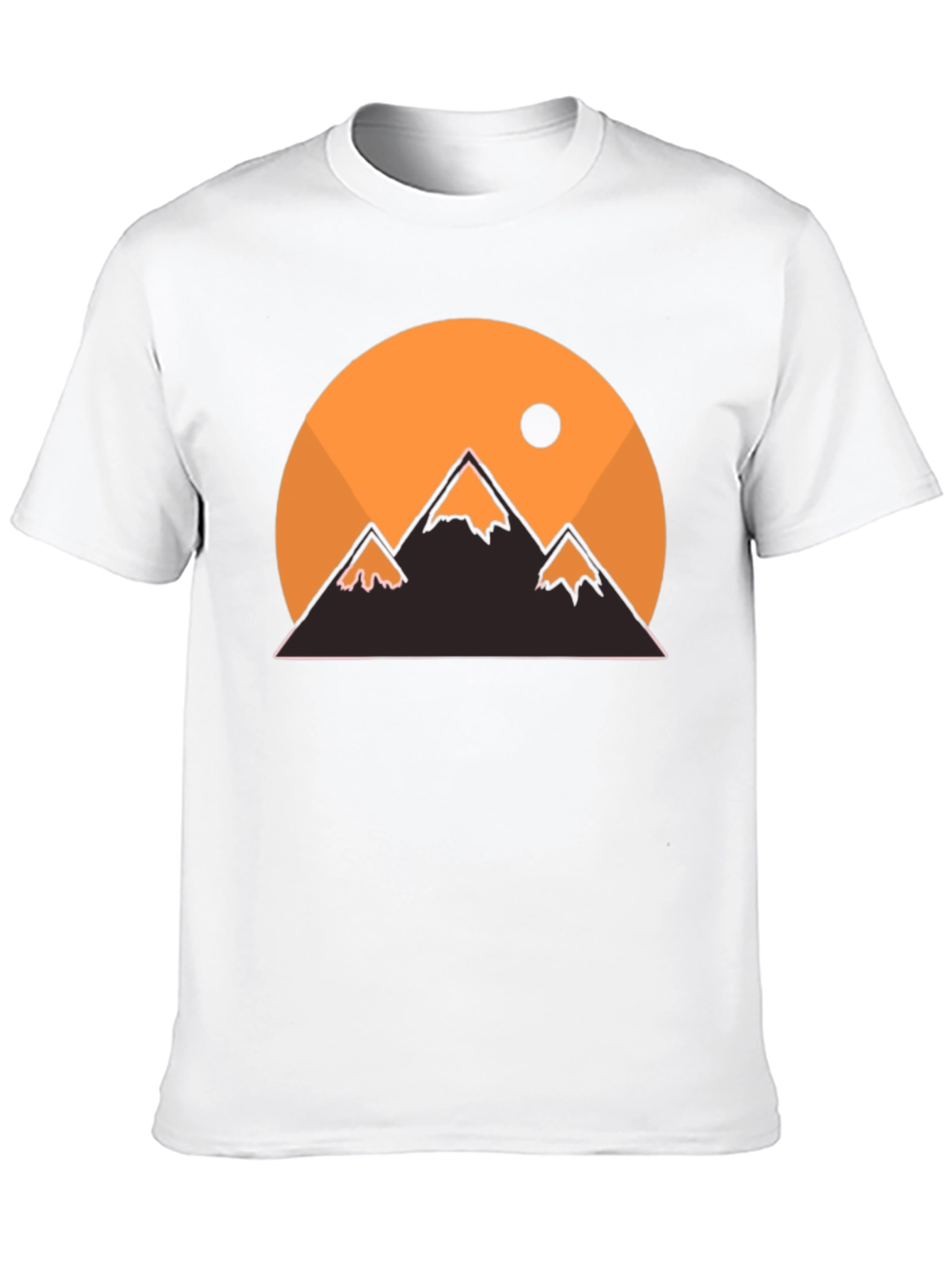 Mountain Sunset Graphic Tee - Black Casual T-Shirt