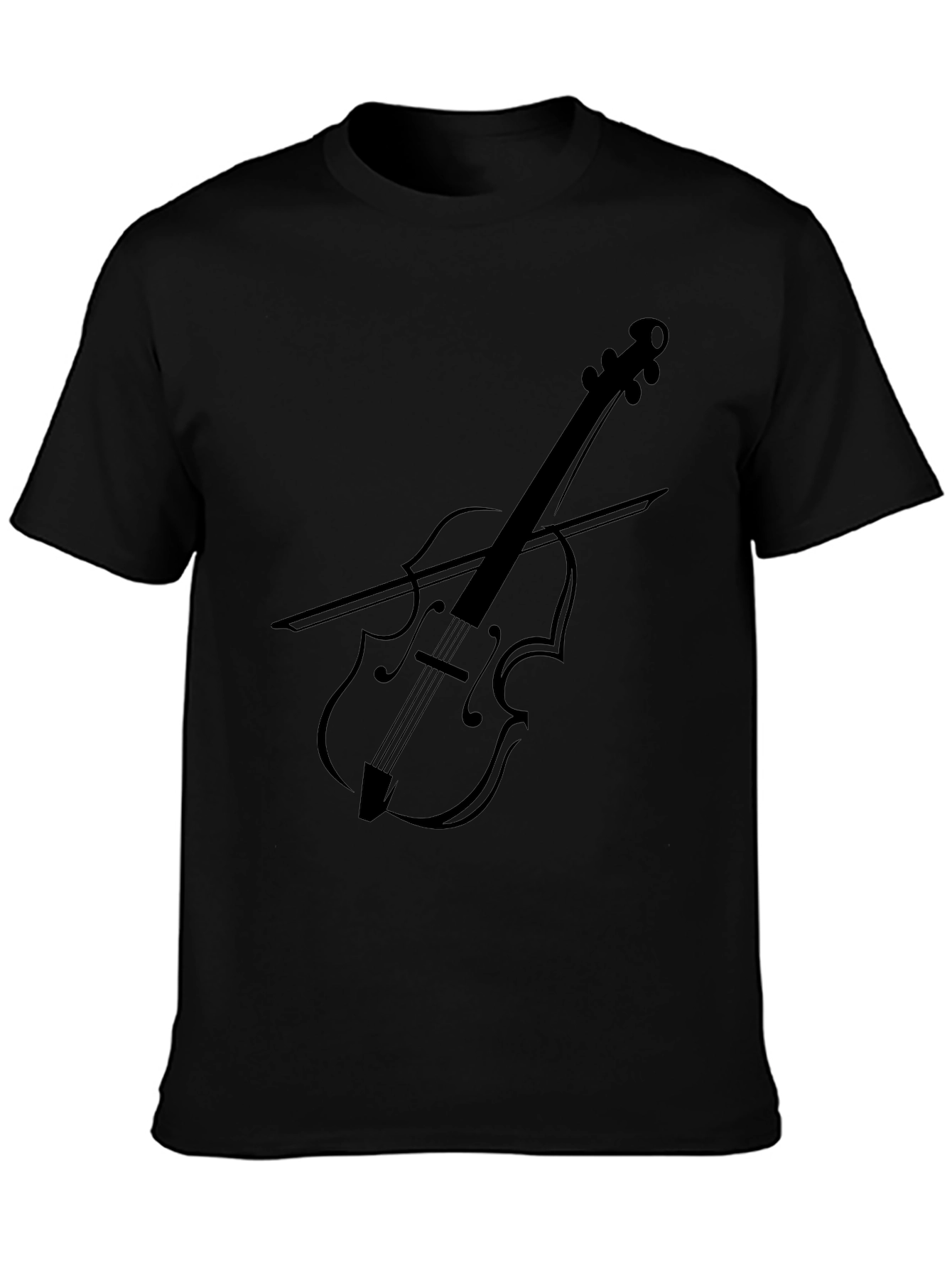 Musical Violin Graphic Tee - Black