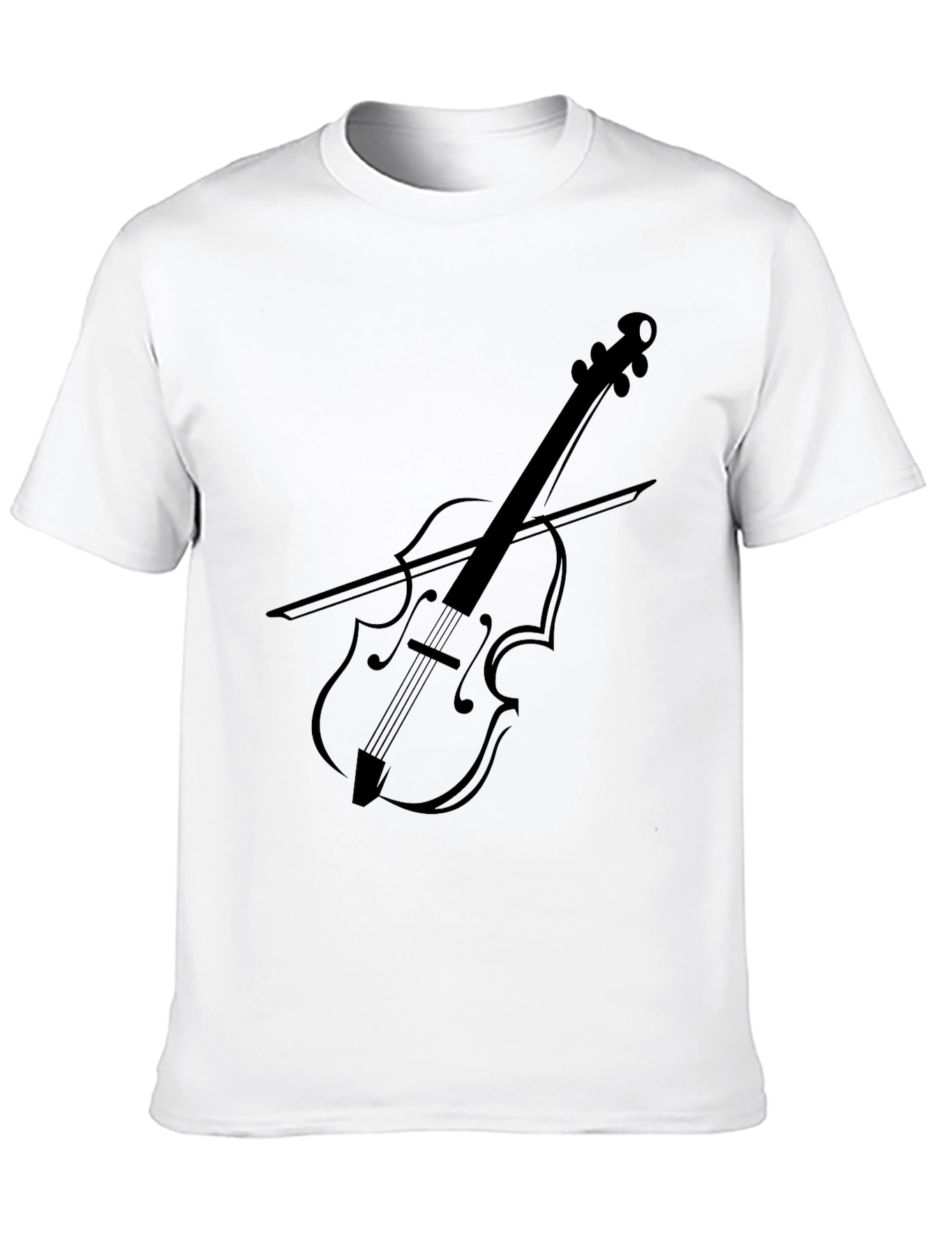 Musical Violin Graphic Tee - Black