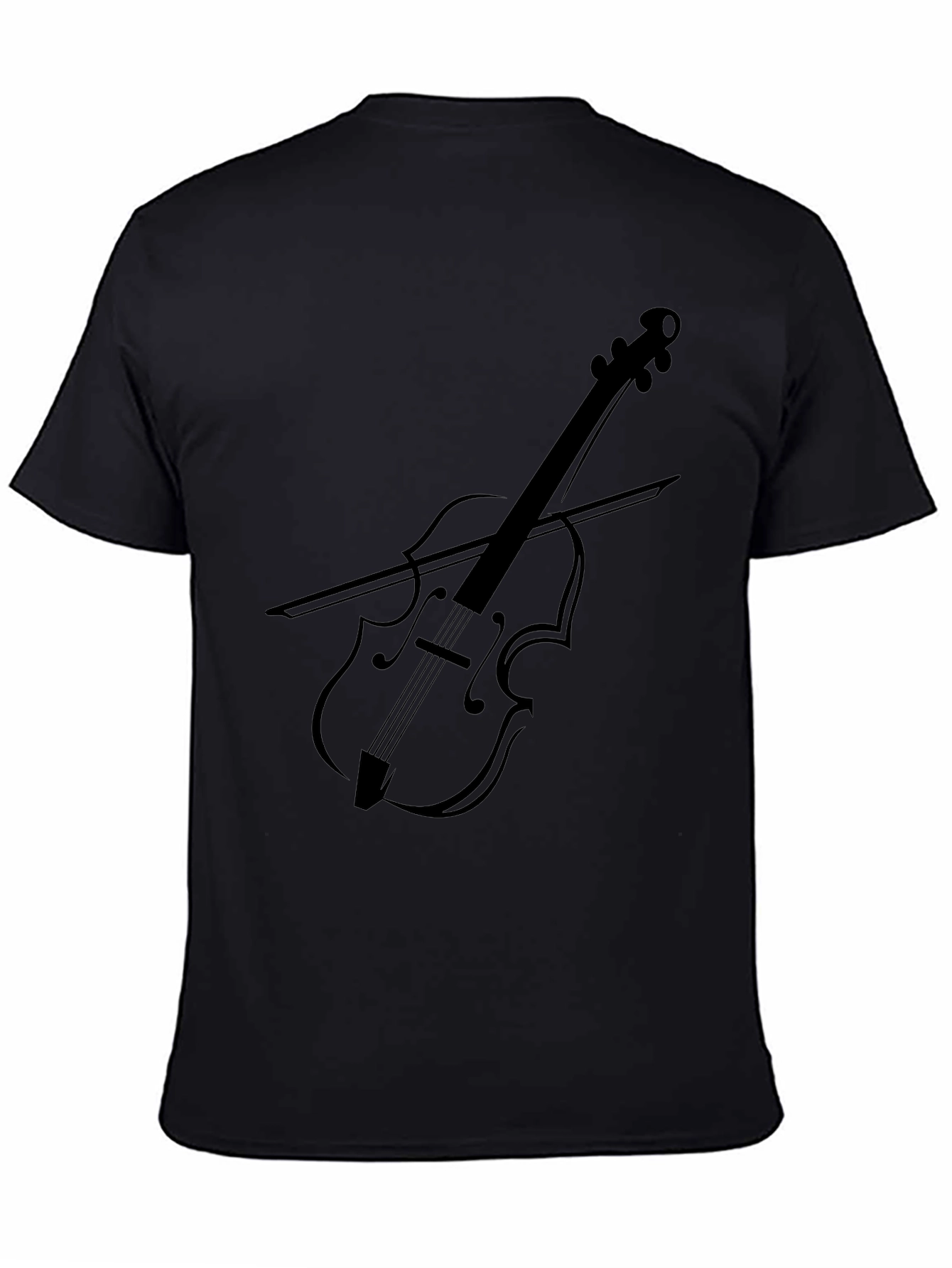 Musical Violin Graphic Tee - Black