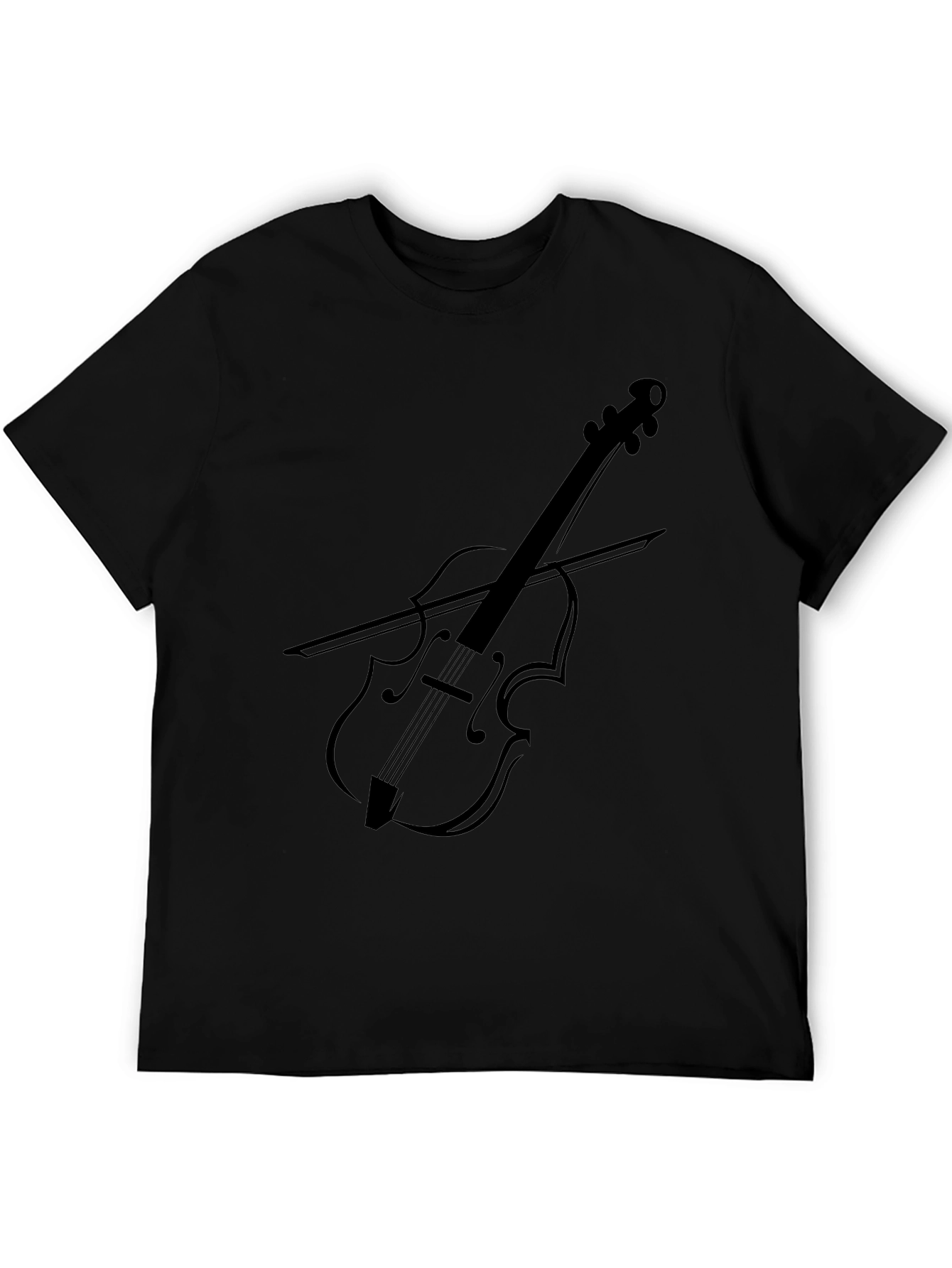 Musical Violin Graphic Tee - Black