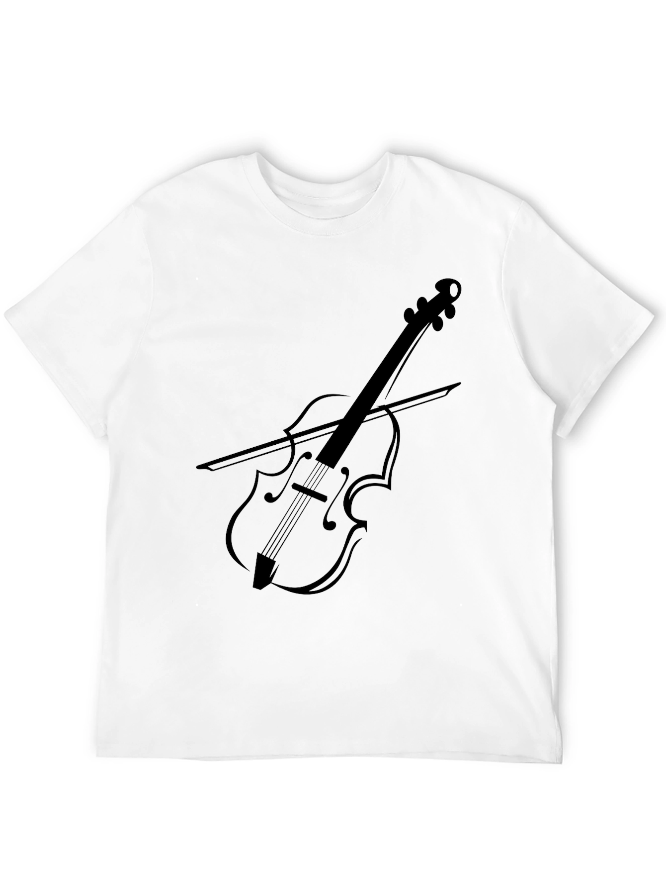 Musical Violin Graphic Tee - Black