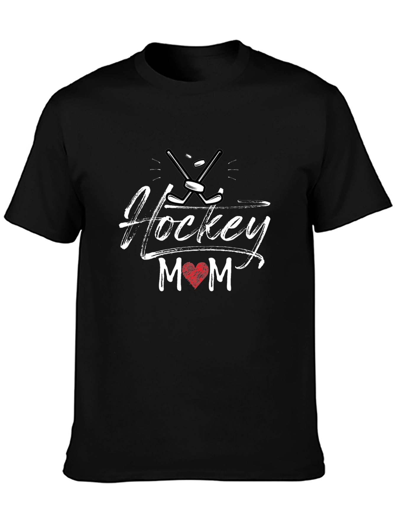 Hockey Mom Graphic Tee - Black Cotton T-Shirt