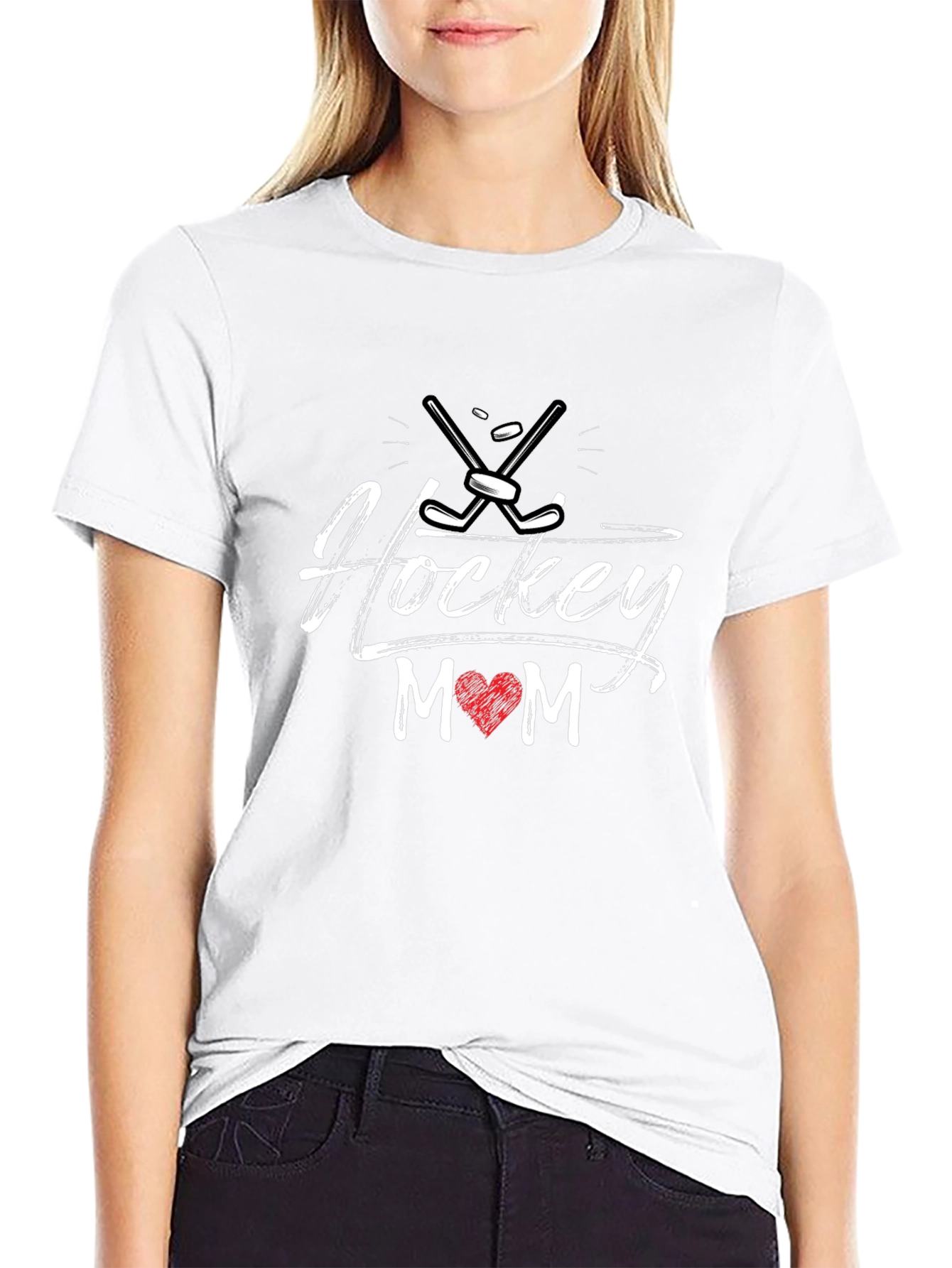 Hockey Mom Graphic Tee - Black Cotton T-Shirt