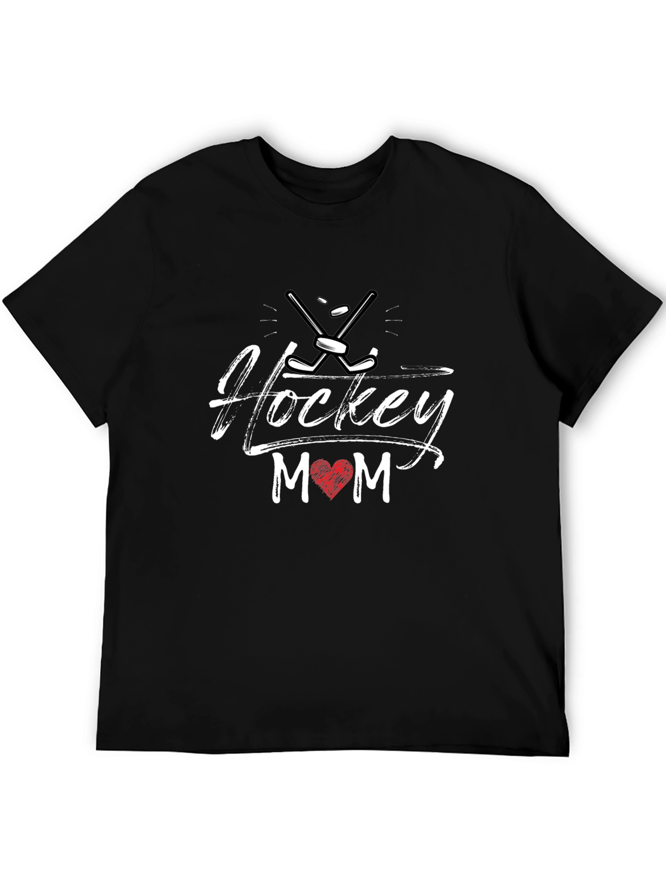 Hockey Mom Graphic Tee - Black Cotton T-Shirt