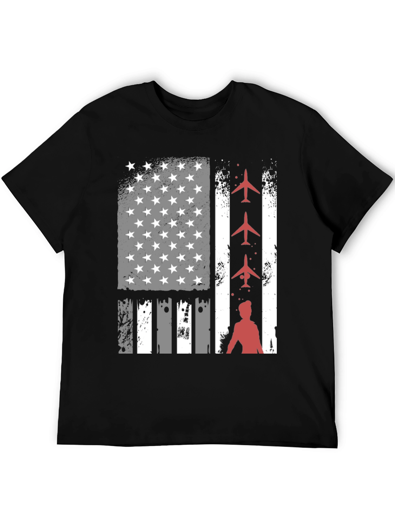 Patriotic Airplane American Flag T-Shirt