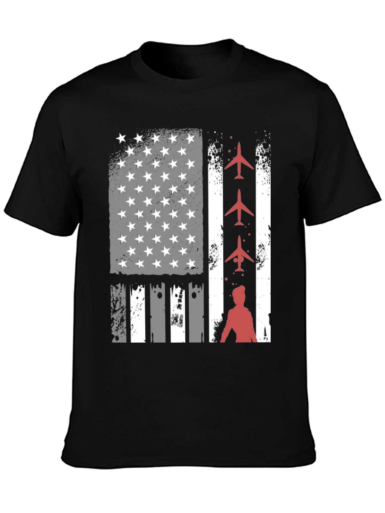 Patriotic Airplane American Flag T-Shirt