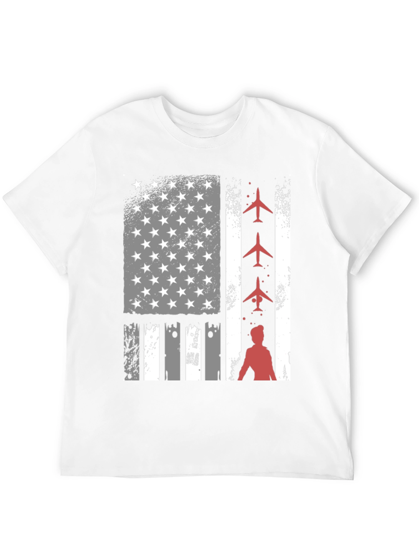 Patriotic Airplane American Flag T-Shirt