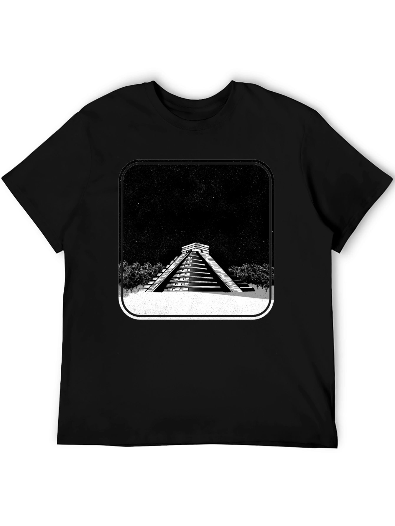 Mayan Pyramid Graphic Tee - Black Unisex T-Shirt