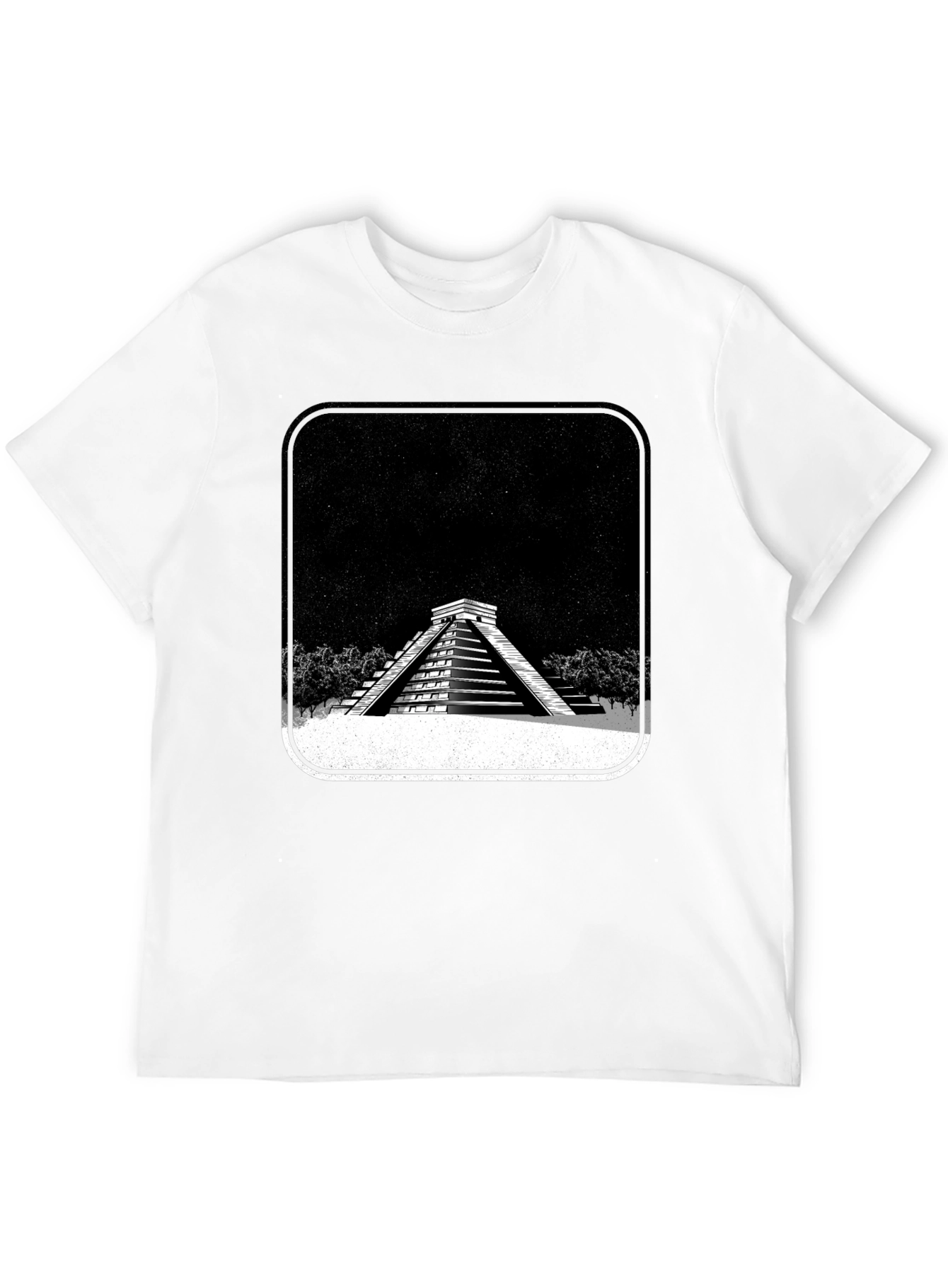 Mayan Pyramid Graphic Tee - Black Unisex T-Shirt