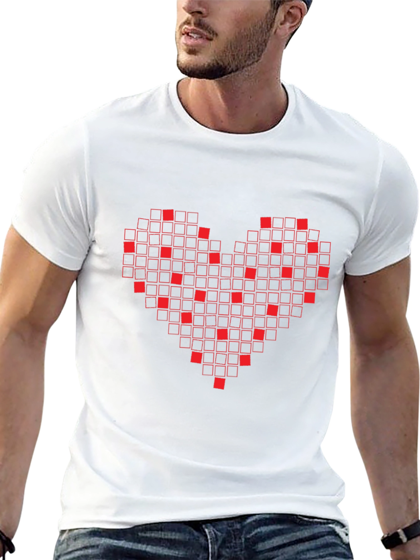 Pixel Heart Graphic T-Shirt - Black