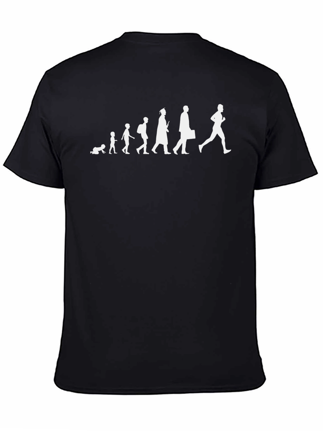Evolution of Man Running Black T-Shirt