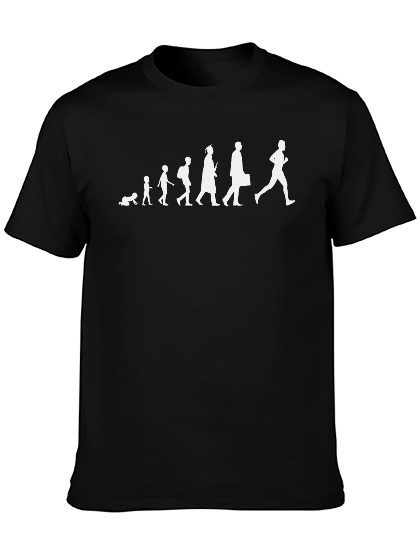 Evolution of Man Running Black T-Shirt