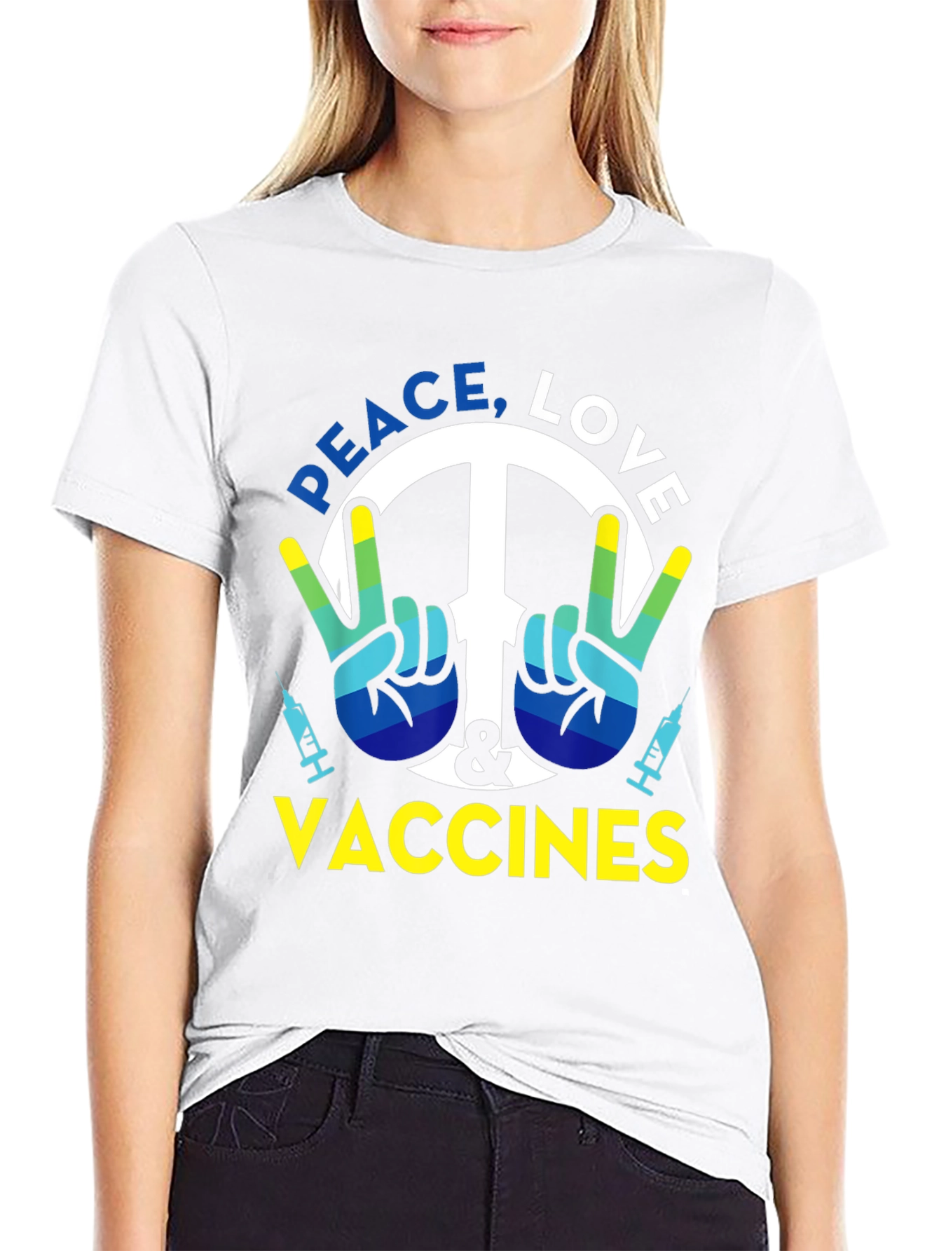 Peace Love Vaccines Graphic T-Shirt