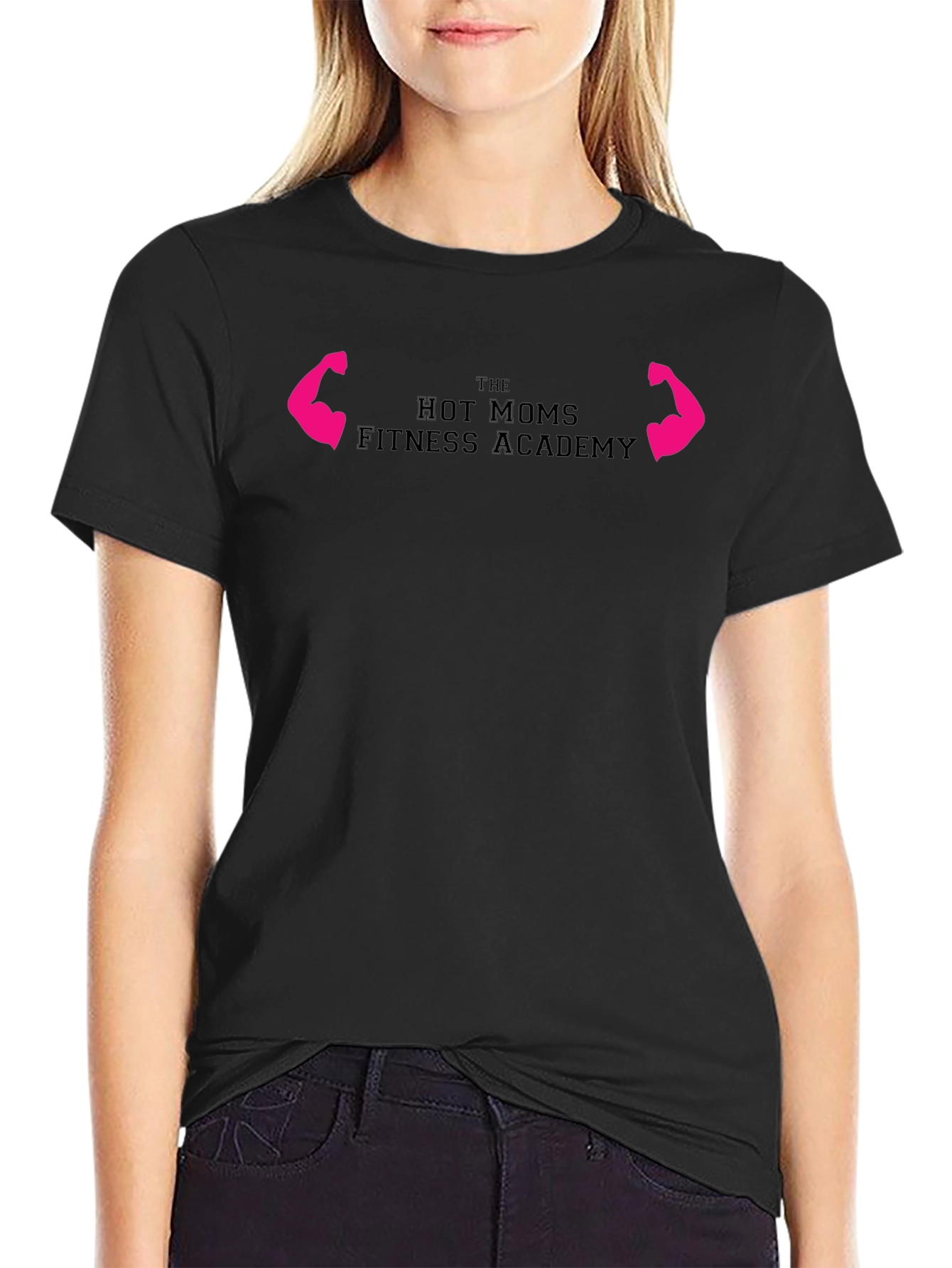 Hot Moms Fitness Academy Black T-Shirt