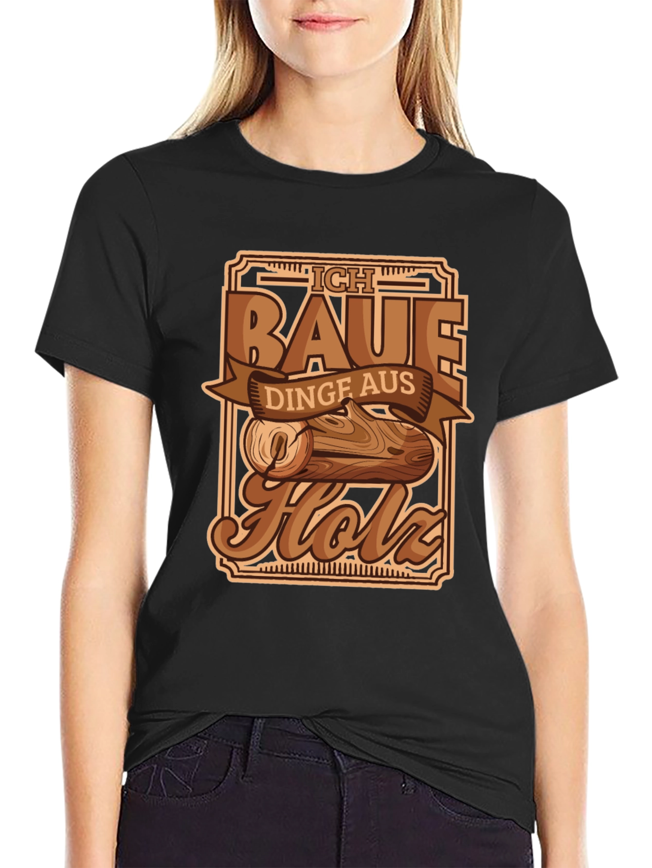 Ich Baue Aus Holz T-Shirt Woodworking Shirt