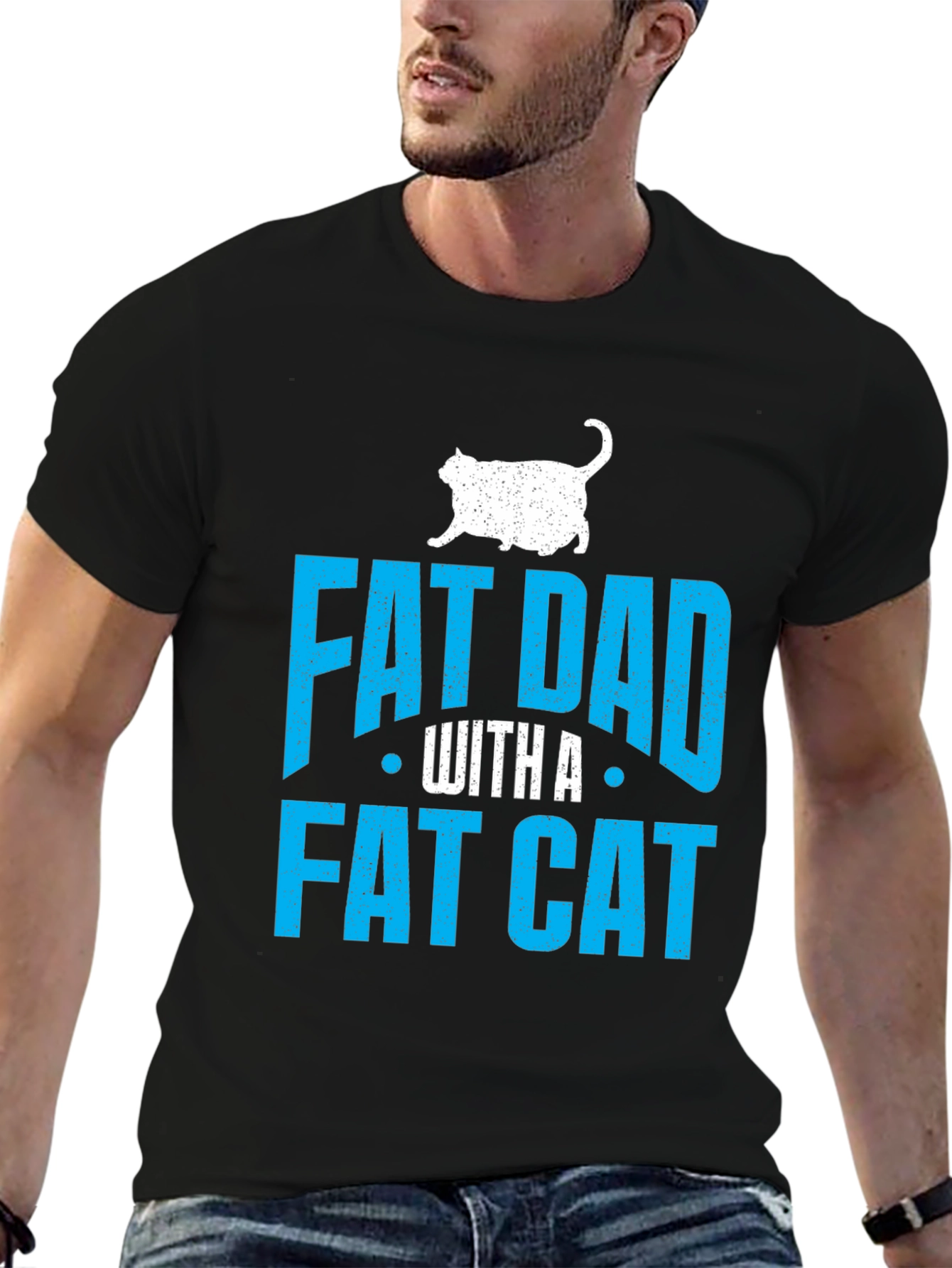 Fat Dad With A Fat Cat T-Shirt
