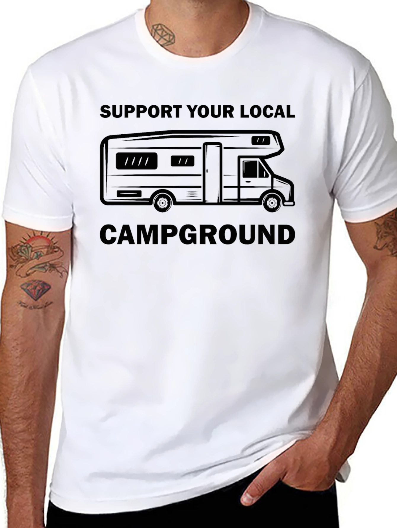 Support Your Local Campground T-Shirt - Black