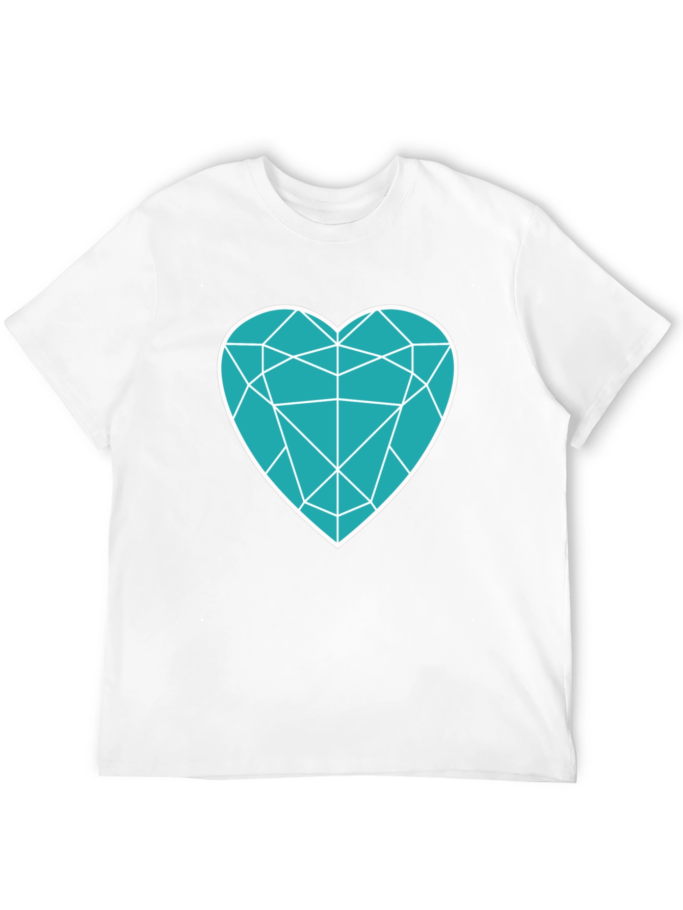 Geometric Heart Graphic Tee - Modern Black T-Shirt