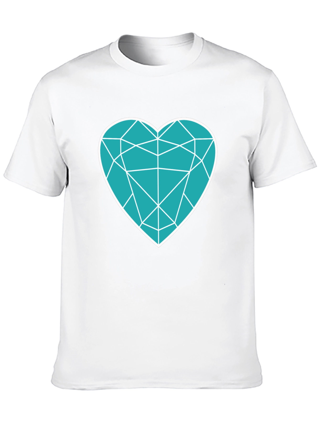 Geometric Heart Graphic Tee - Modern Black T-Shirt