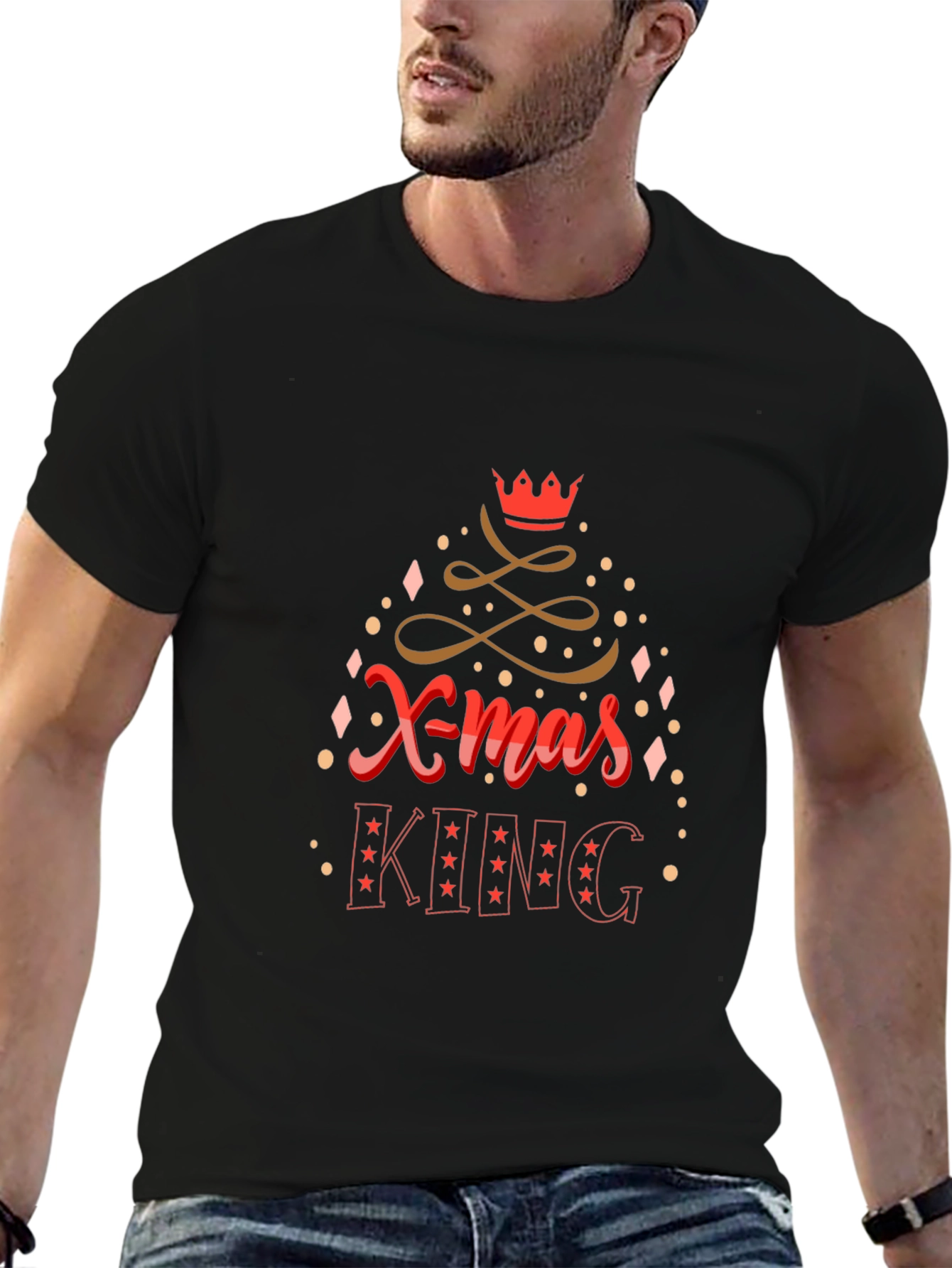 Xmas King Graphic Tee - Holiday Party Shirt