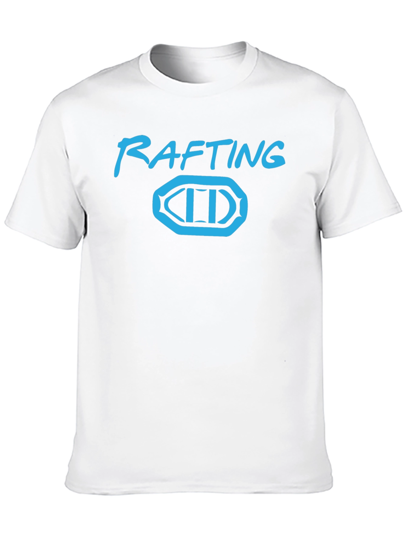 Rafting T-Shirt - Black Tee with Blue Rafting Design