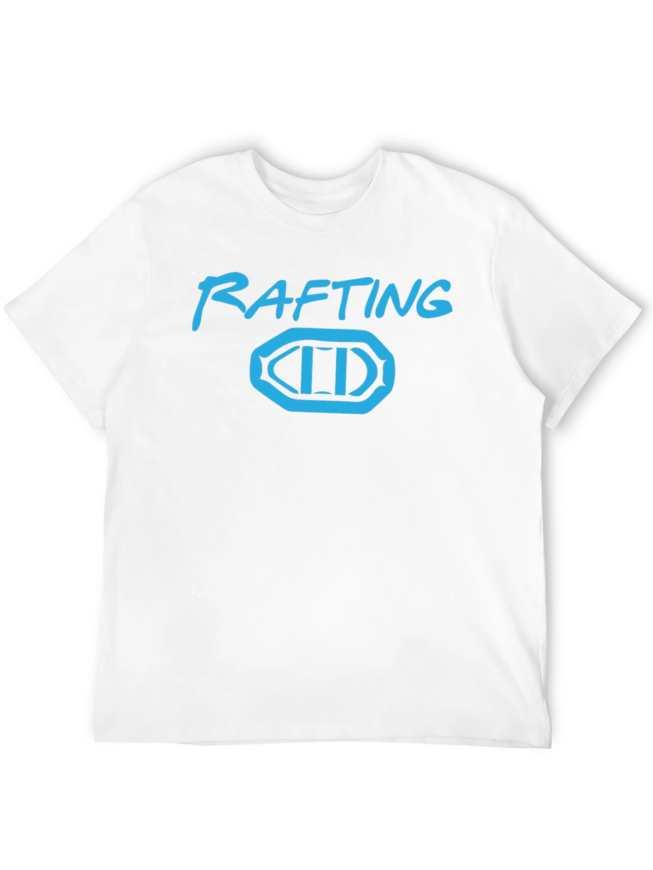 Rafting T-Shirt - Black Tee with Blue Rafting Design