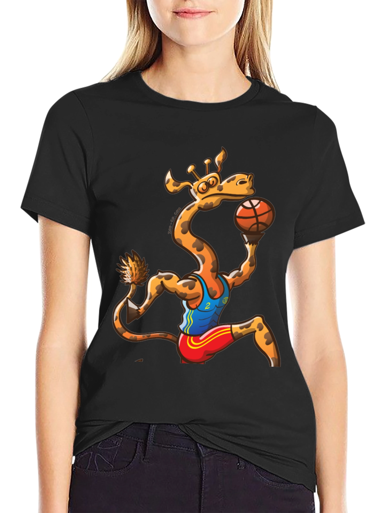 Giraffe Basketball Player Graphic T-Shirt