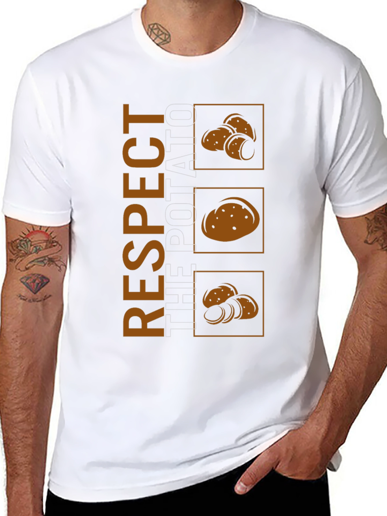 Respect The Potato Graphic Tee - Black