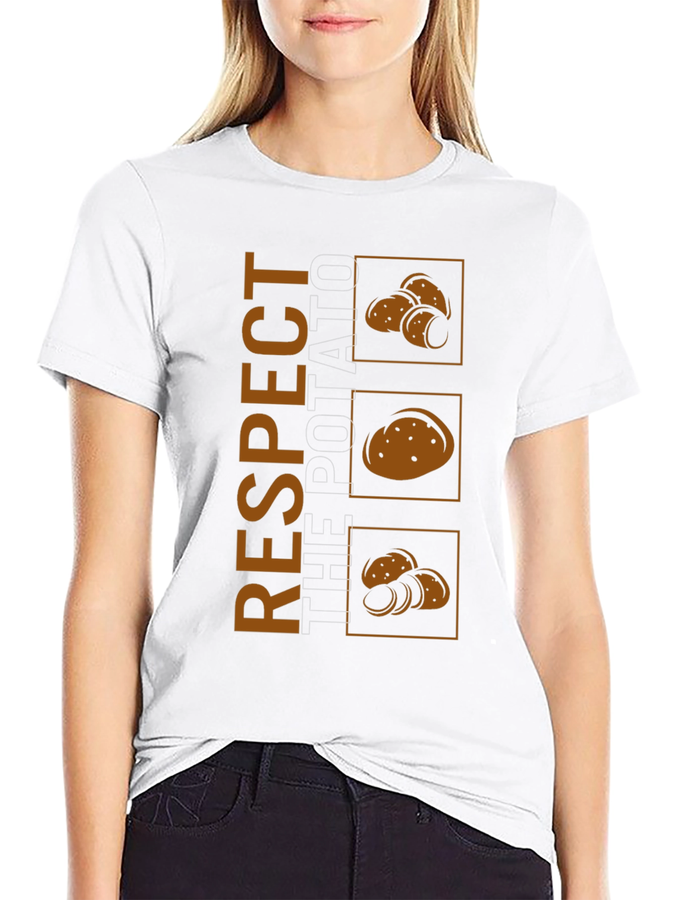 Respect The Potato Graphic Tee - Black