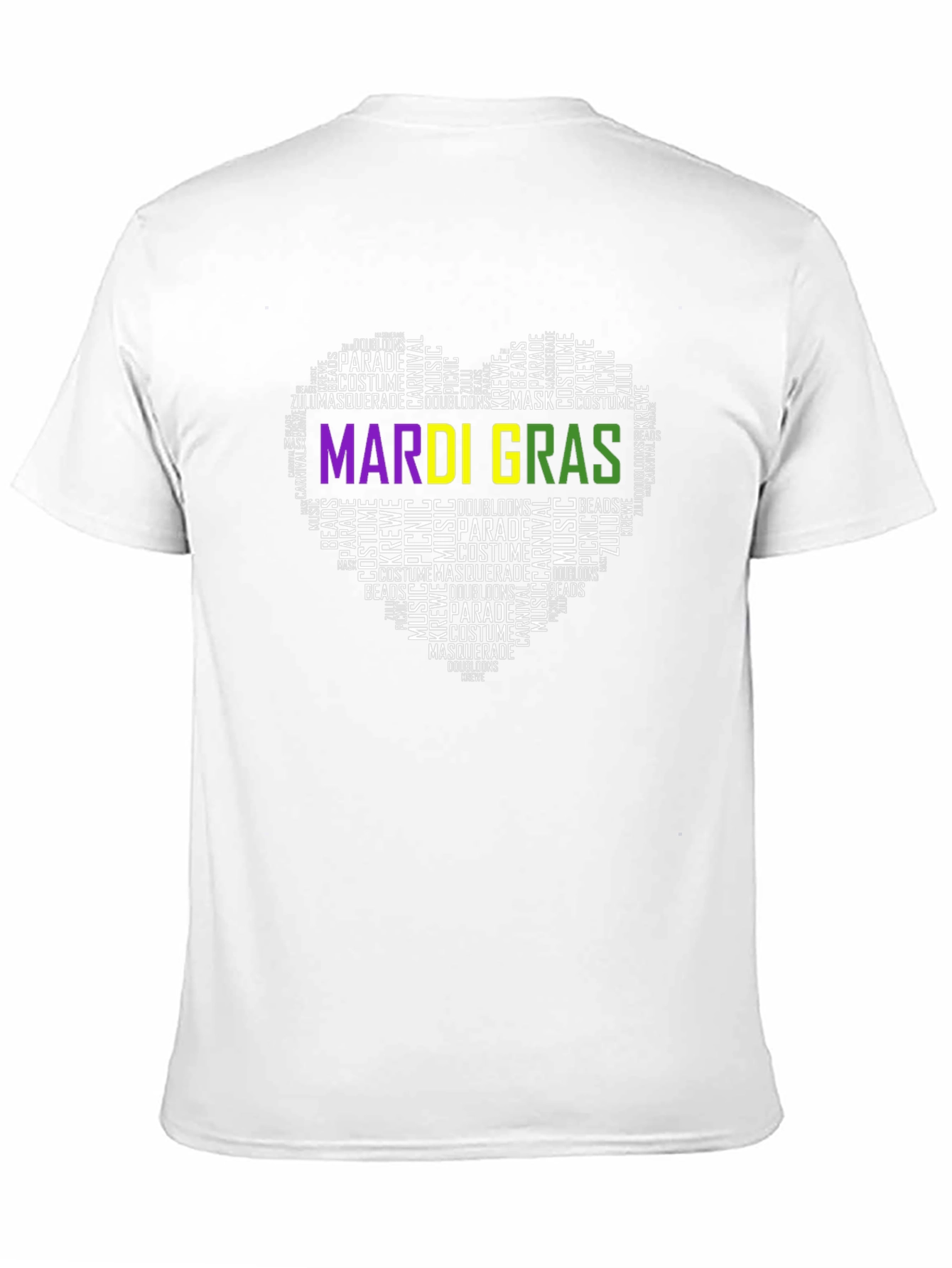 Mardi Gras Heart Word Cloud T-Shirt
