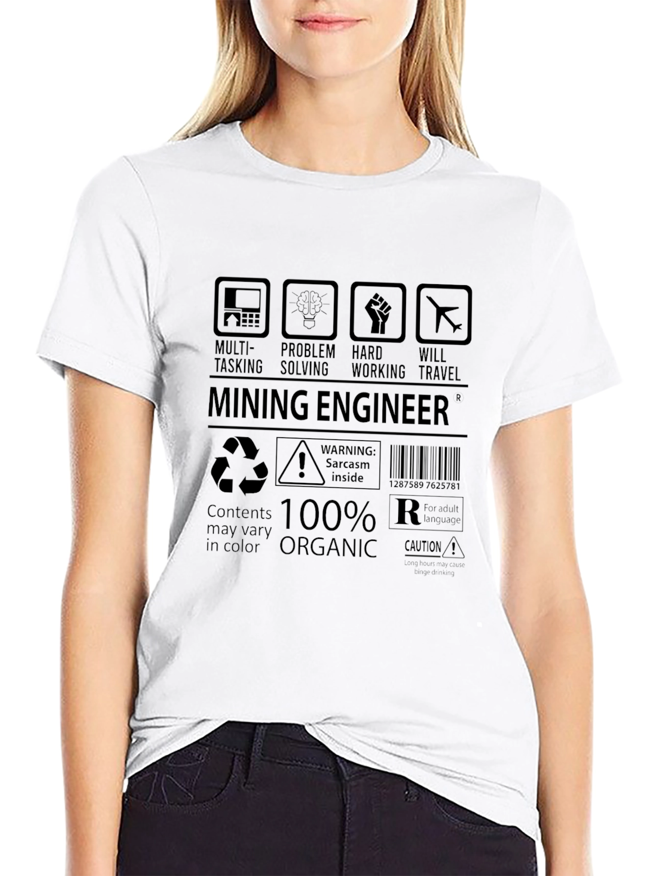 Mining Engineer T-Shirt - Multi Tasking Hard Working