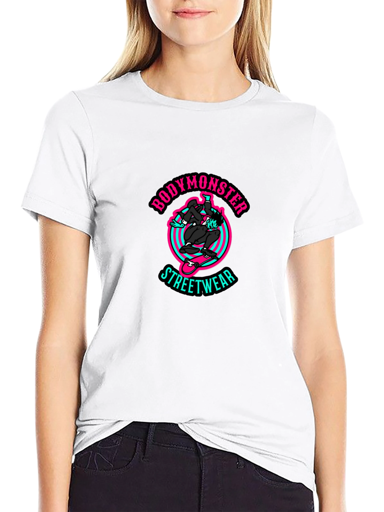 BodyMonster Skateboard Graphic Black T-Shirt