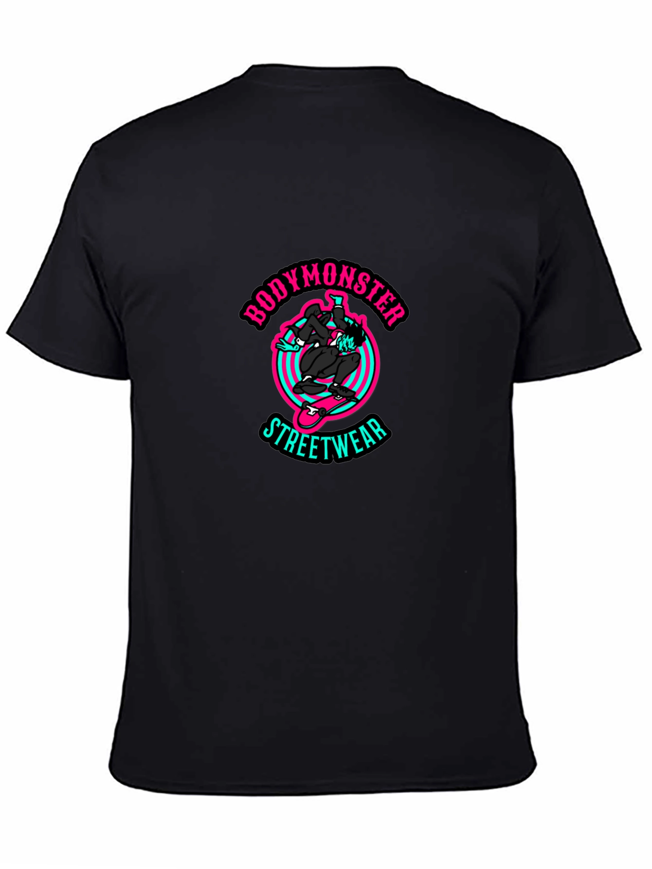 BodyMonster Skateboard Graphic Black T-Shirt
