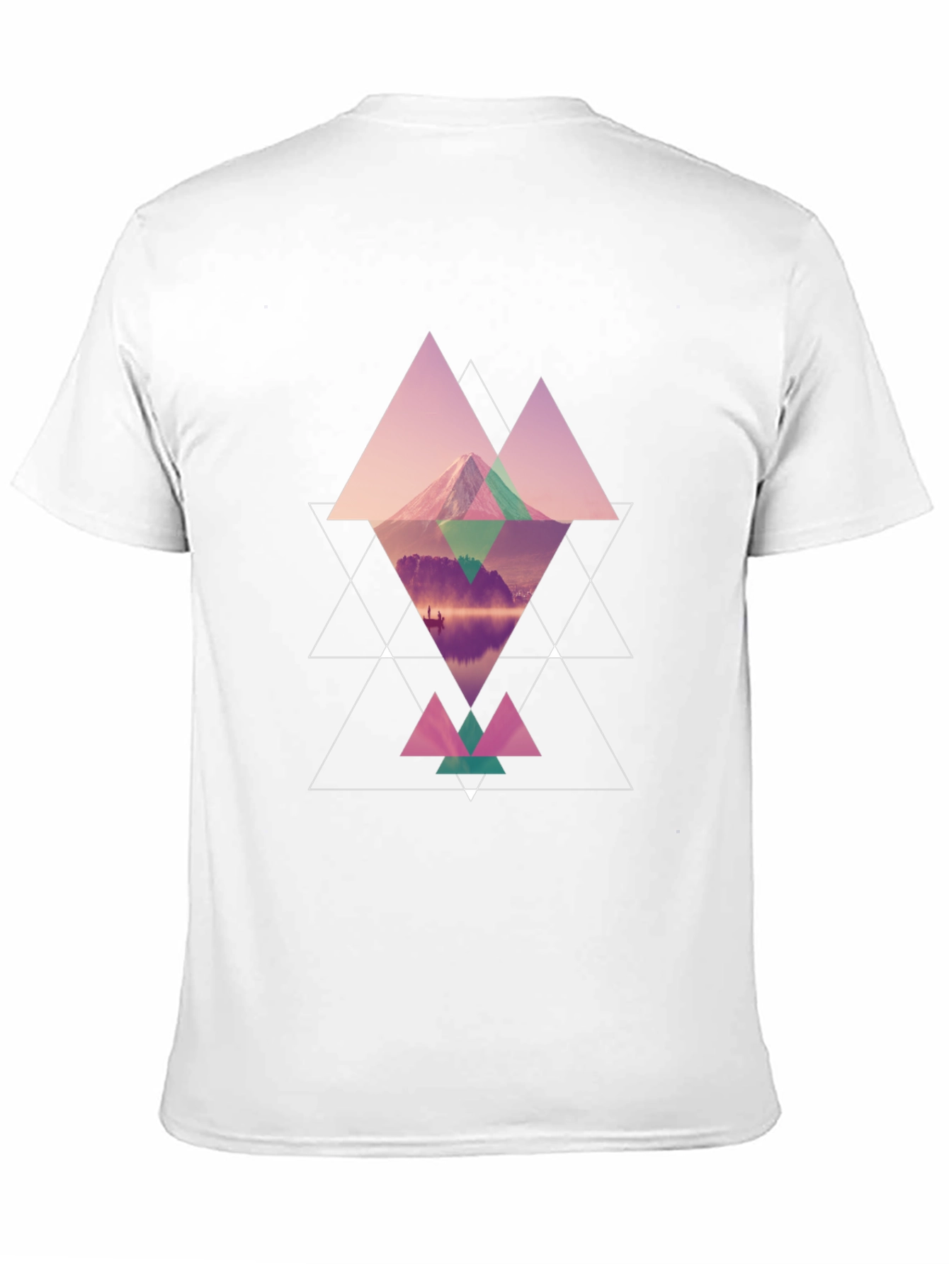 Geometric Mountain Graphic Black T-Shirt