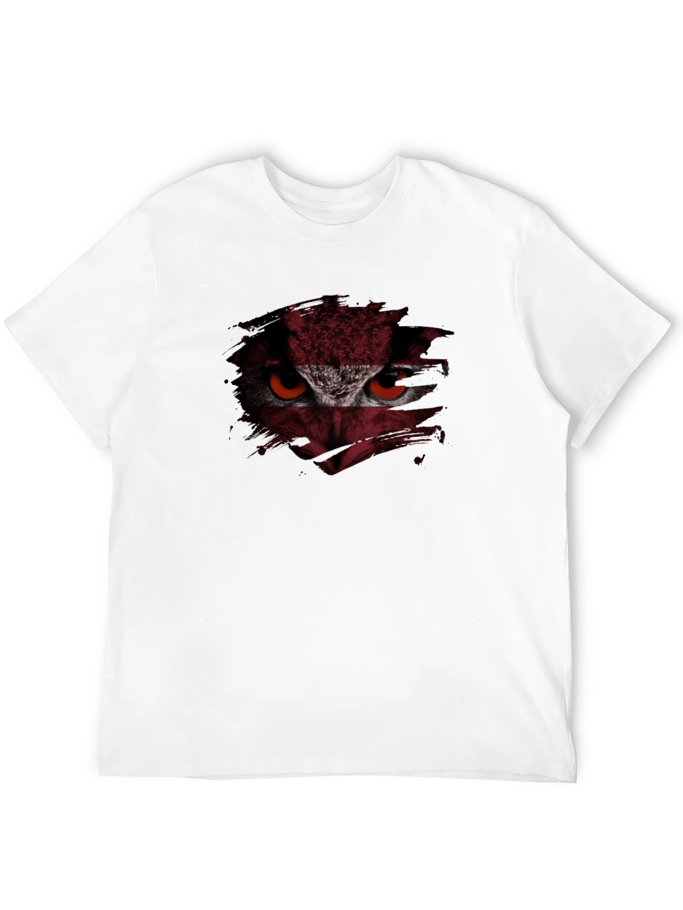 Owl Eyes Graphic Print Tee - Mens Black T-Shirt