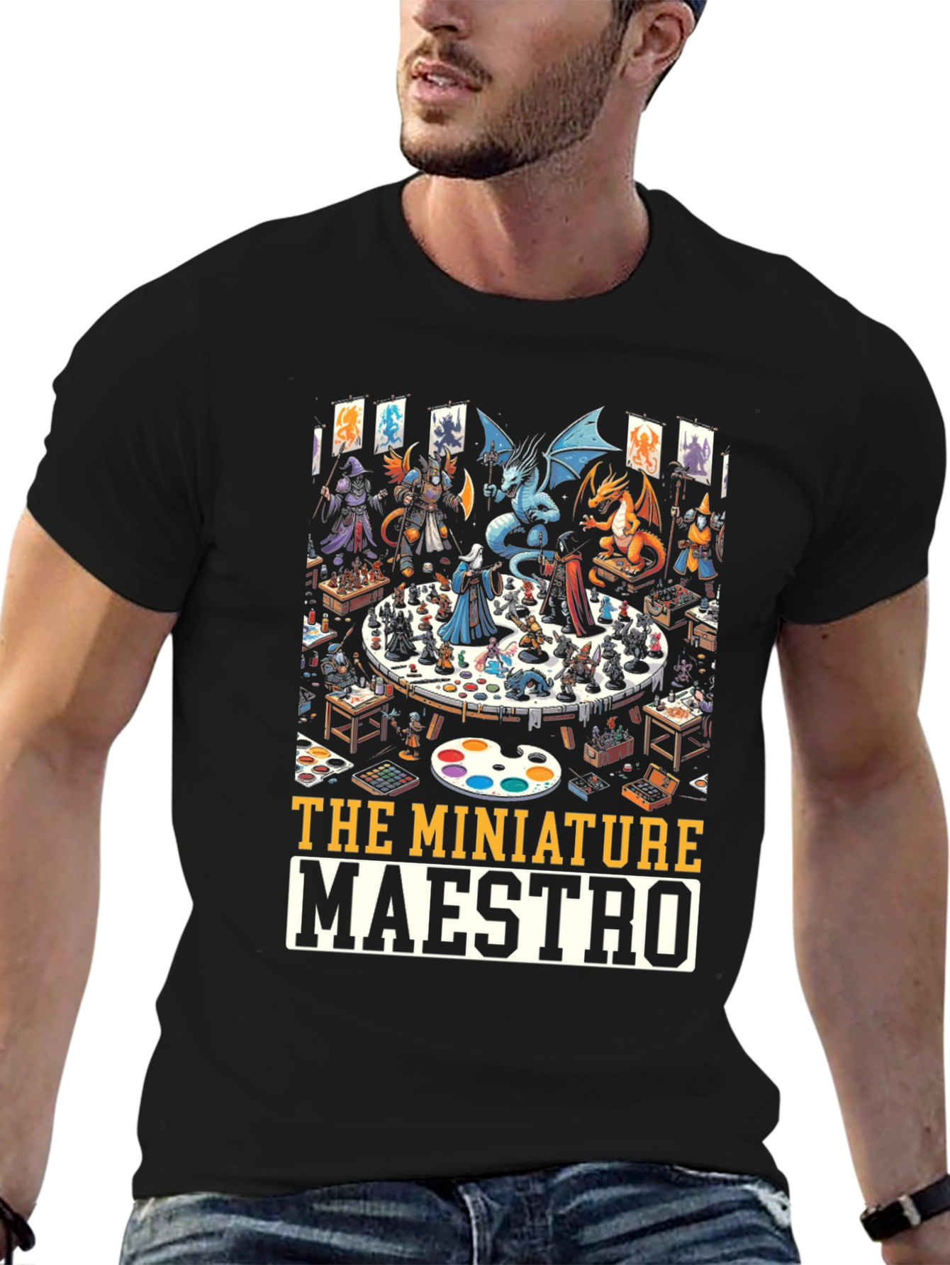 Miniature Maestro T-Shirt: Tabletop Gaming Art