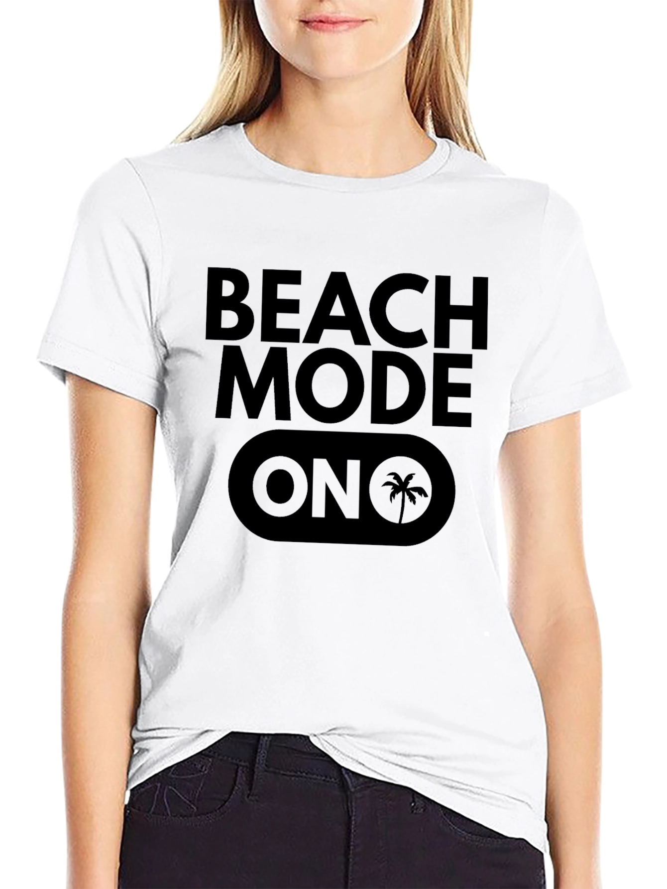 Beach Mode On Black Graphic Tee