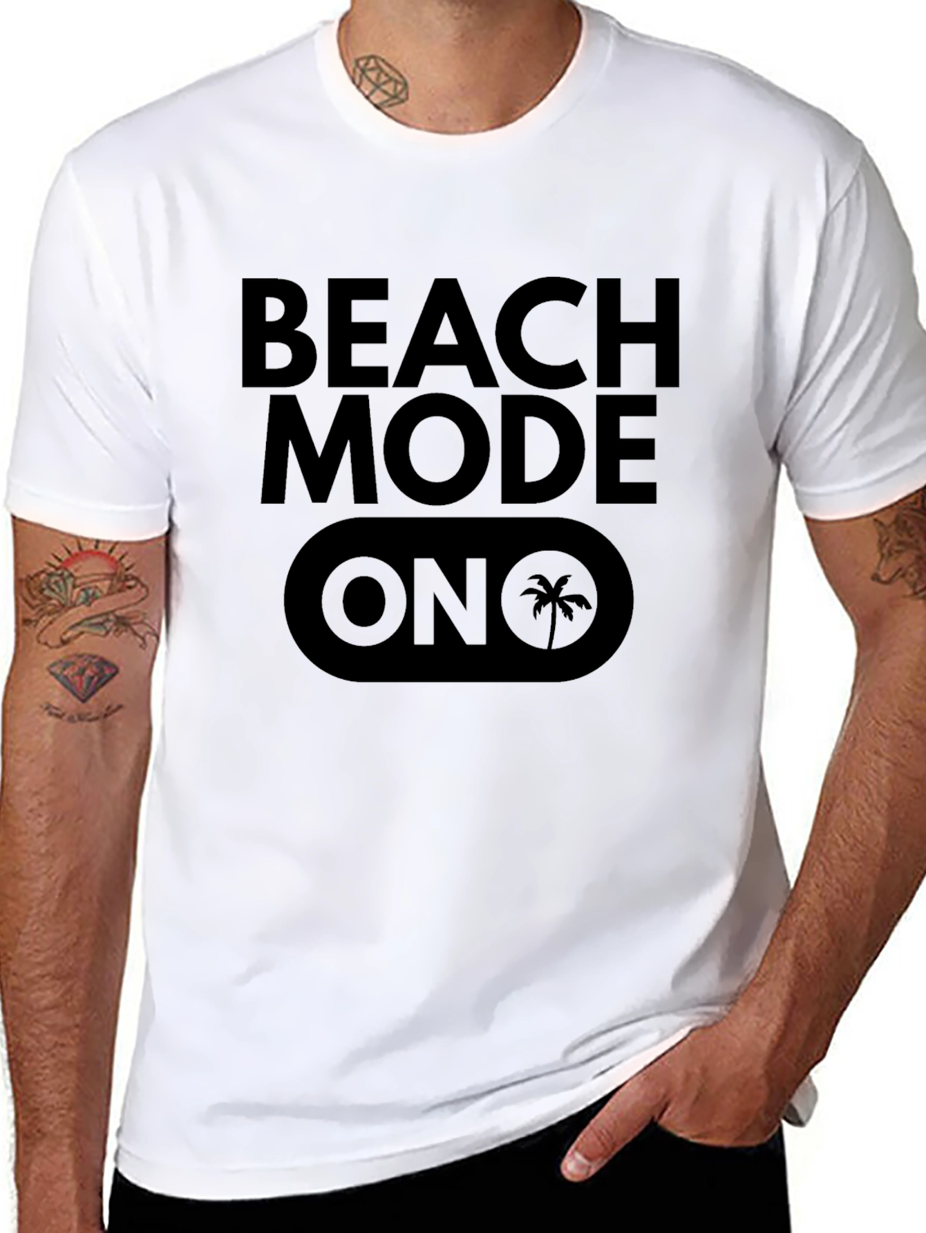 Beach Mode On Black Graphic Tee