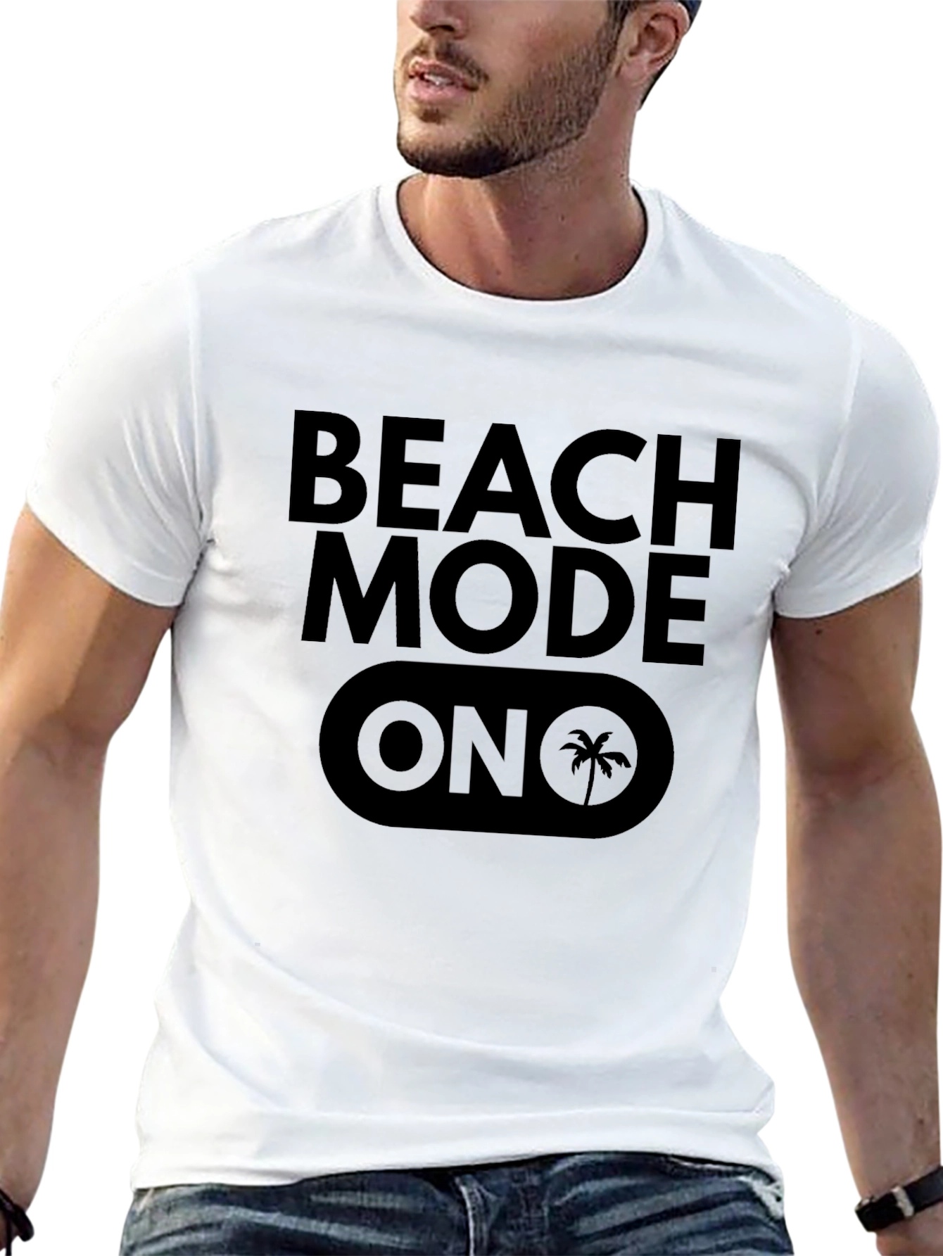 Beach Mode On Black Graphic Tee
