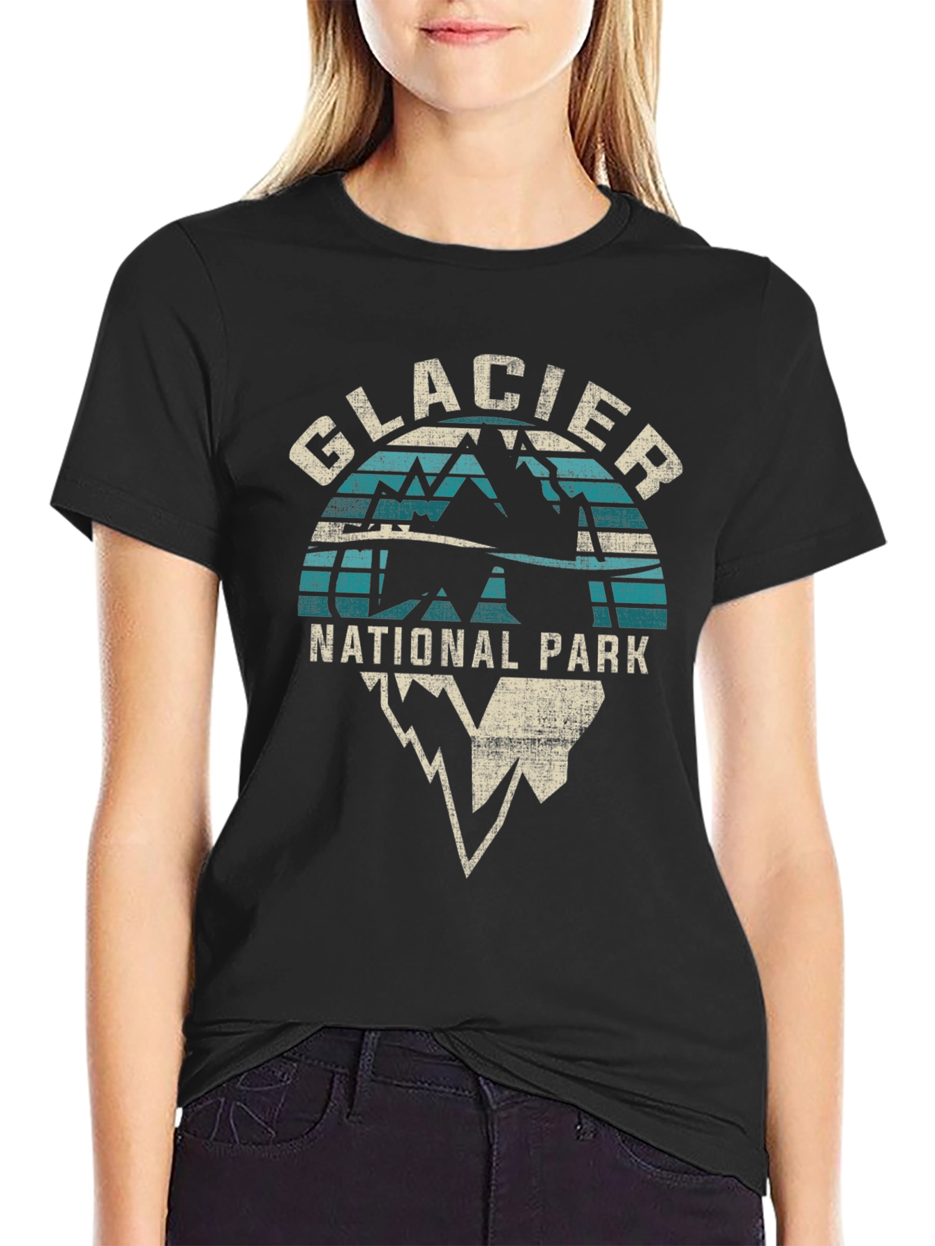 Glacier National Park Black Graphic Tee