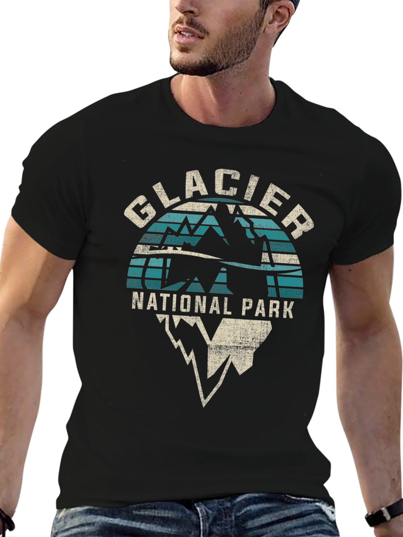 Glacier National Park Black Graphic Tee