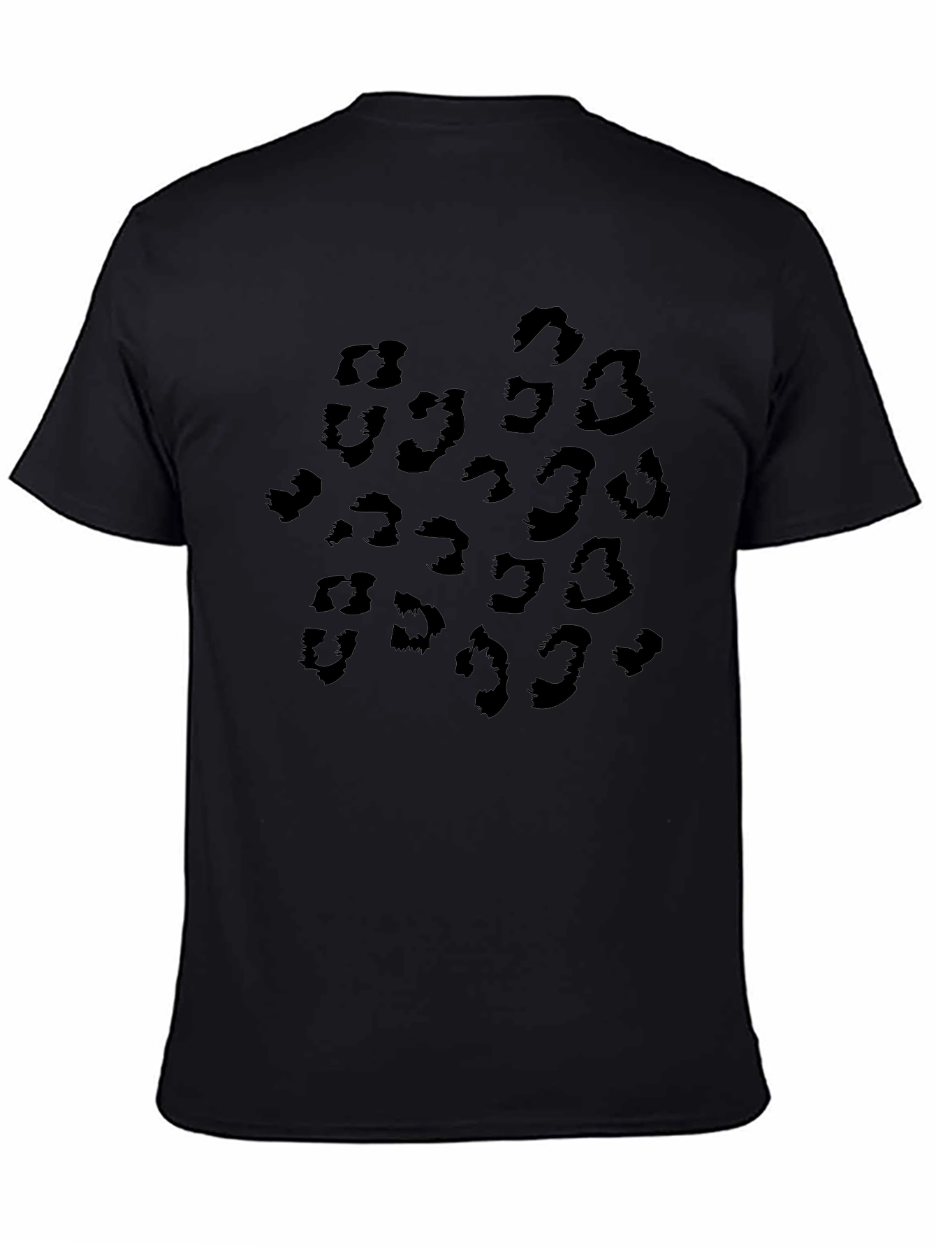 Black Leopard Print Crew Neck T-Shirt