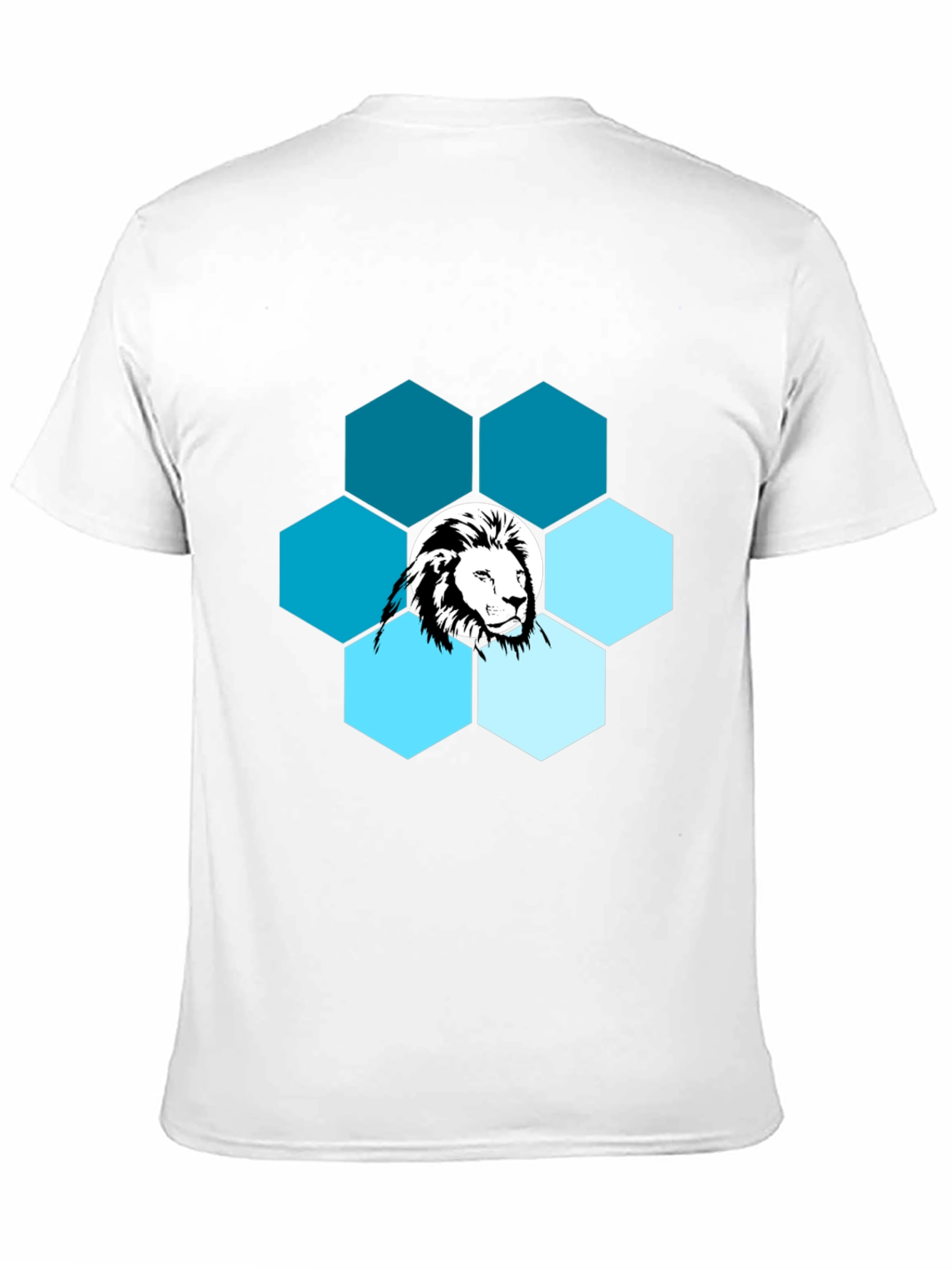 Lion Hexagon Graphic T-Shirt - Mens Fashion