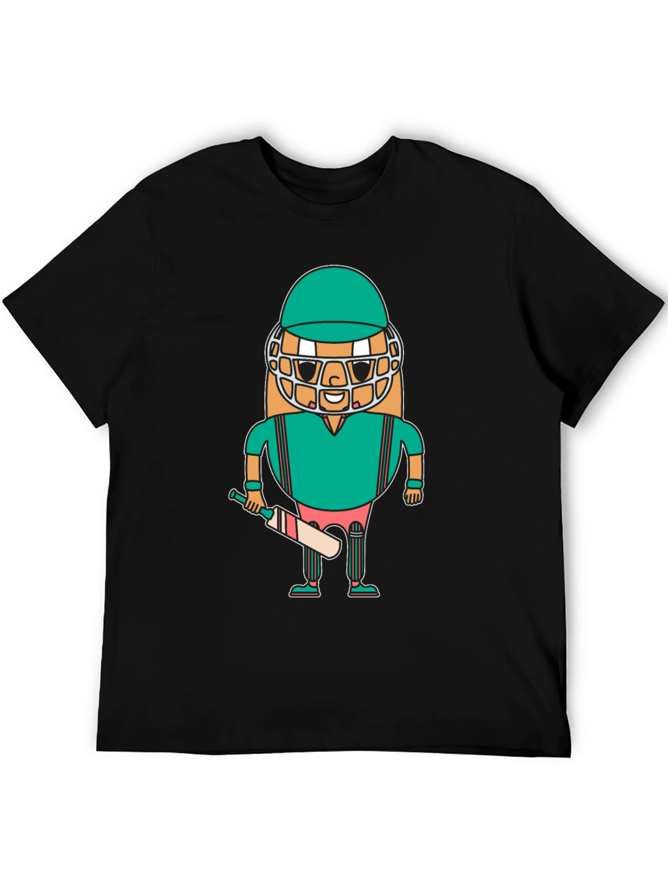 Cricket Player Cartoon T-Shirt Unique Design