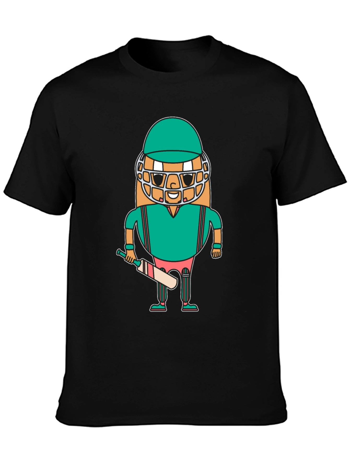 Cricket Player Cartoon T-Shirt Unique Design