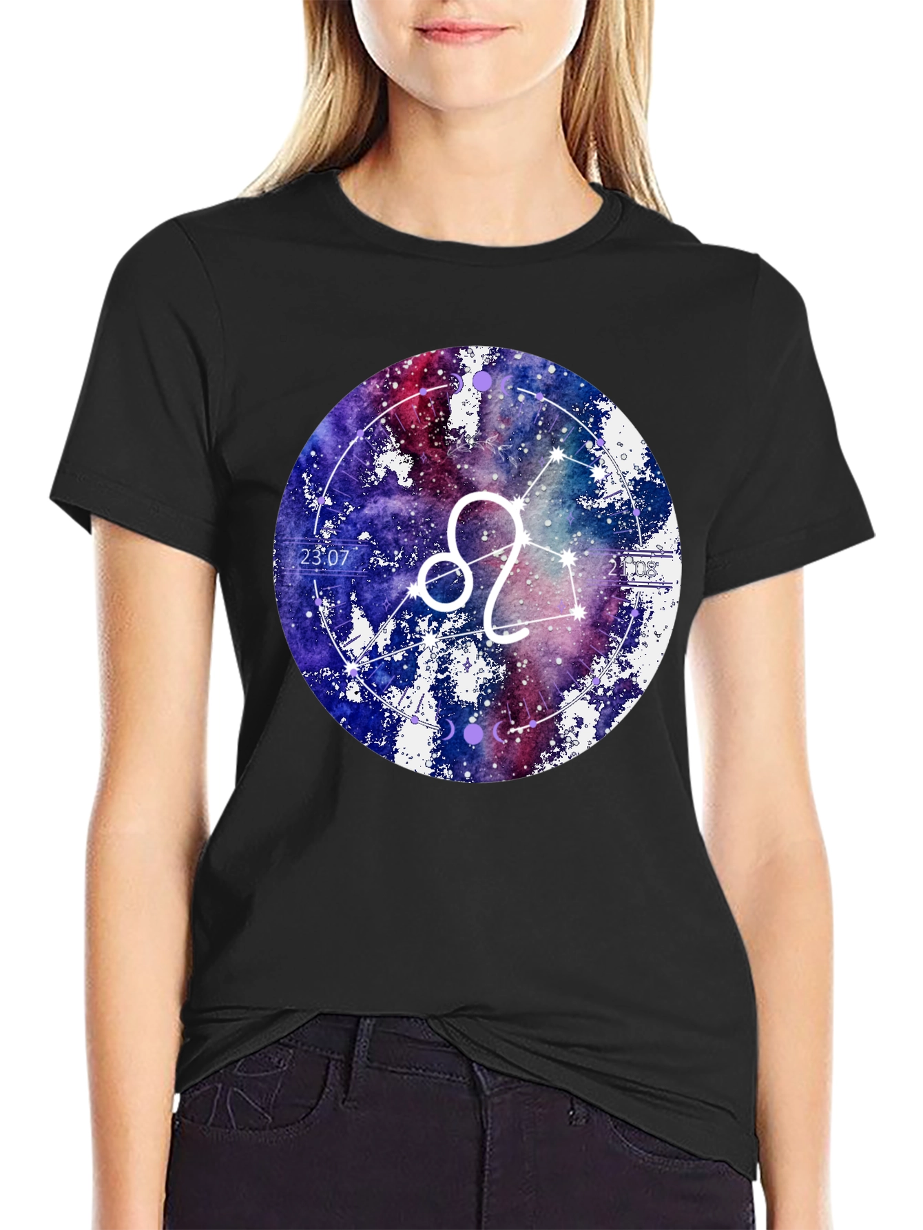 Leo Zodiac T-Shirt - Galaxy Design