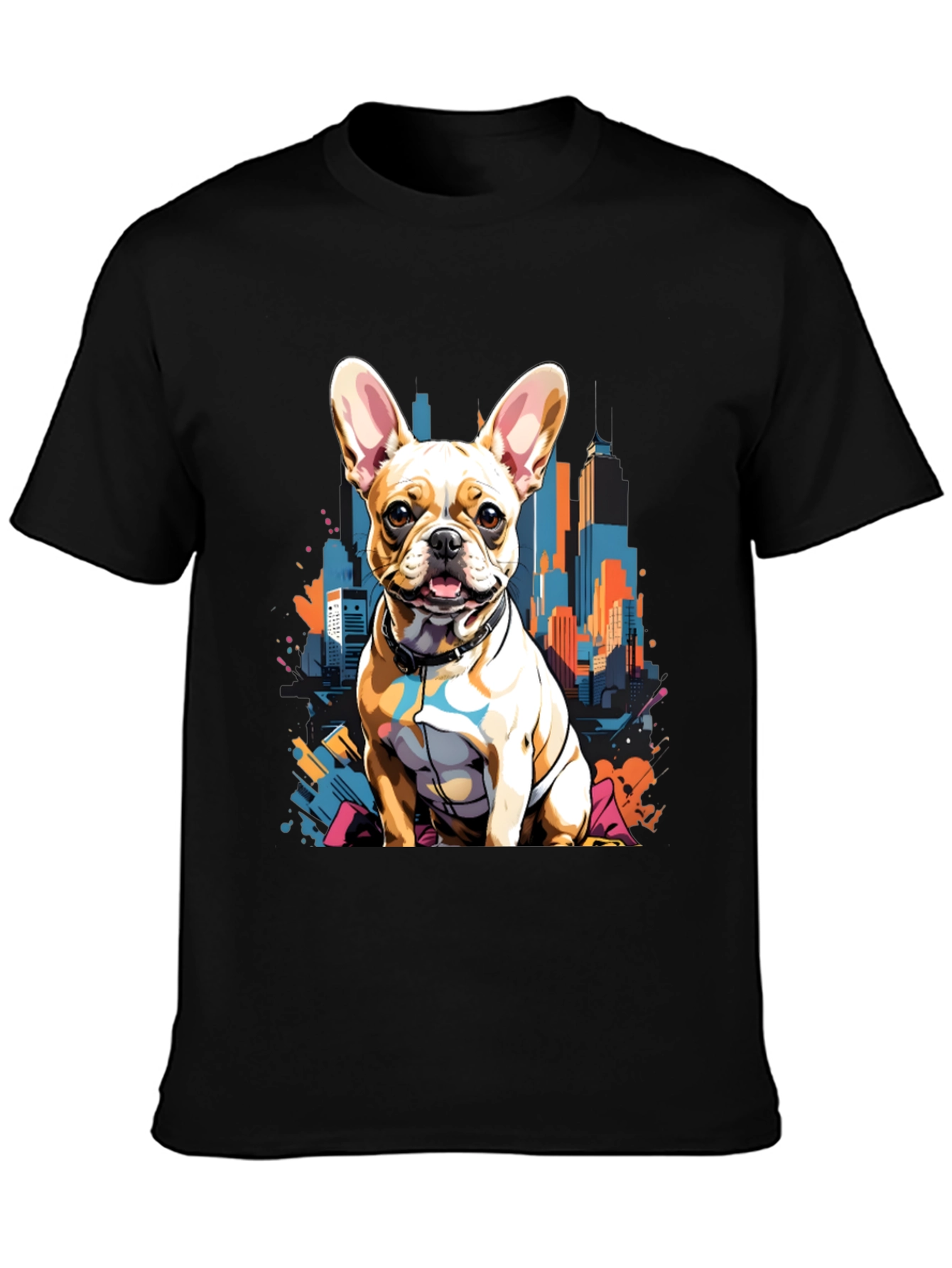 Urban Bulldog Tee - Cityscape Pup Graphic T-Shirt